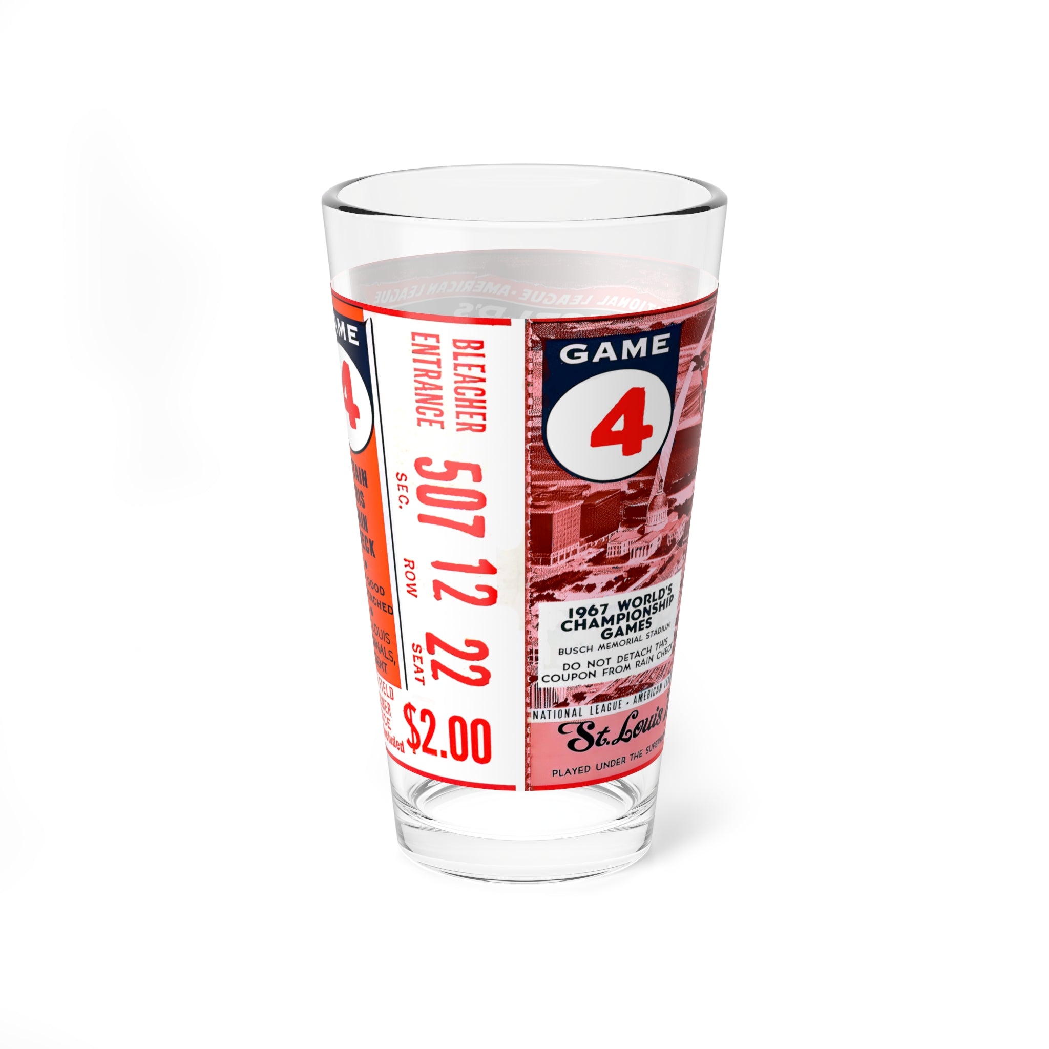 1967 Baseball World Series St Louis Mixing Glass 16oz
