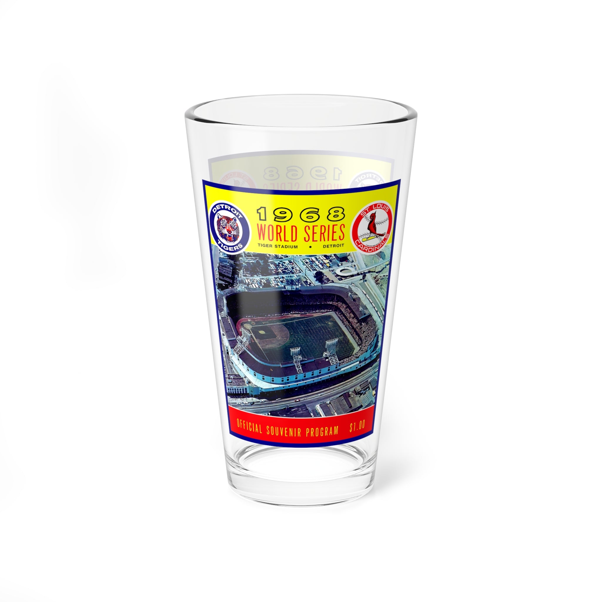 Glass Tumbler,  Baseball World Series Detroit Tigers vs St Louis Cardinals, Barware Gift, Sports Fan Collectible, Vintage Baseball