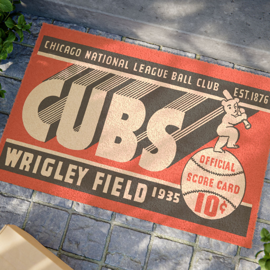 Baseball Doormat - 1935 Chicago Cubs, Sports Fan Gift, Unique Rug, Man Cave Decor, Game Room Mat