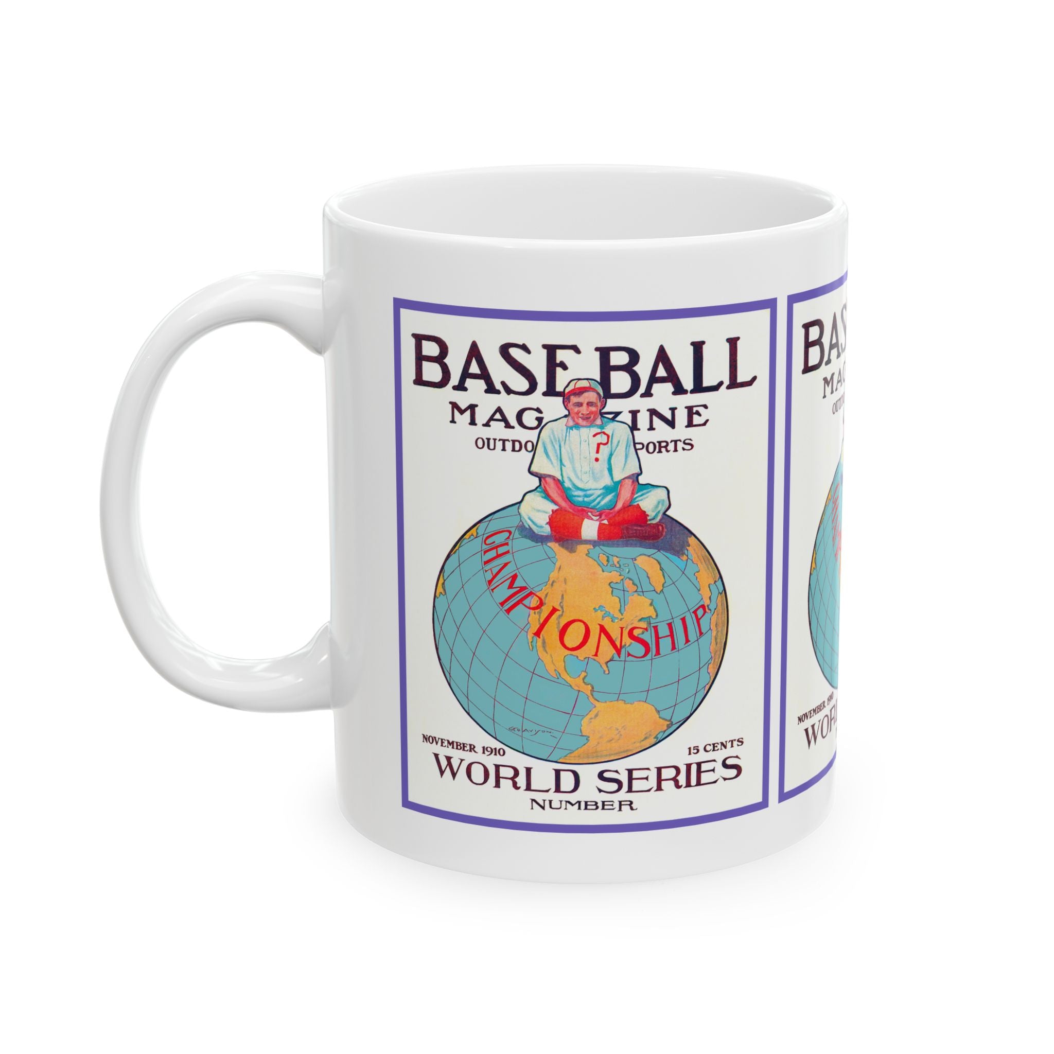 Vintage Baseball Magazine World Series Ceramic Mug, Sports Fan Gift, Coffee Cup, Tea Mug, Baseball Lover Gift, Classic Baseball Design