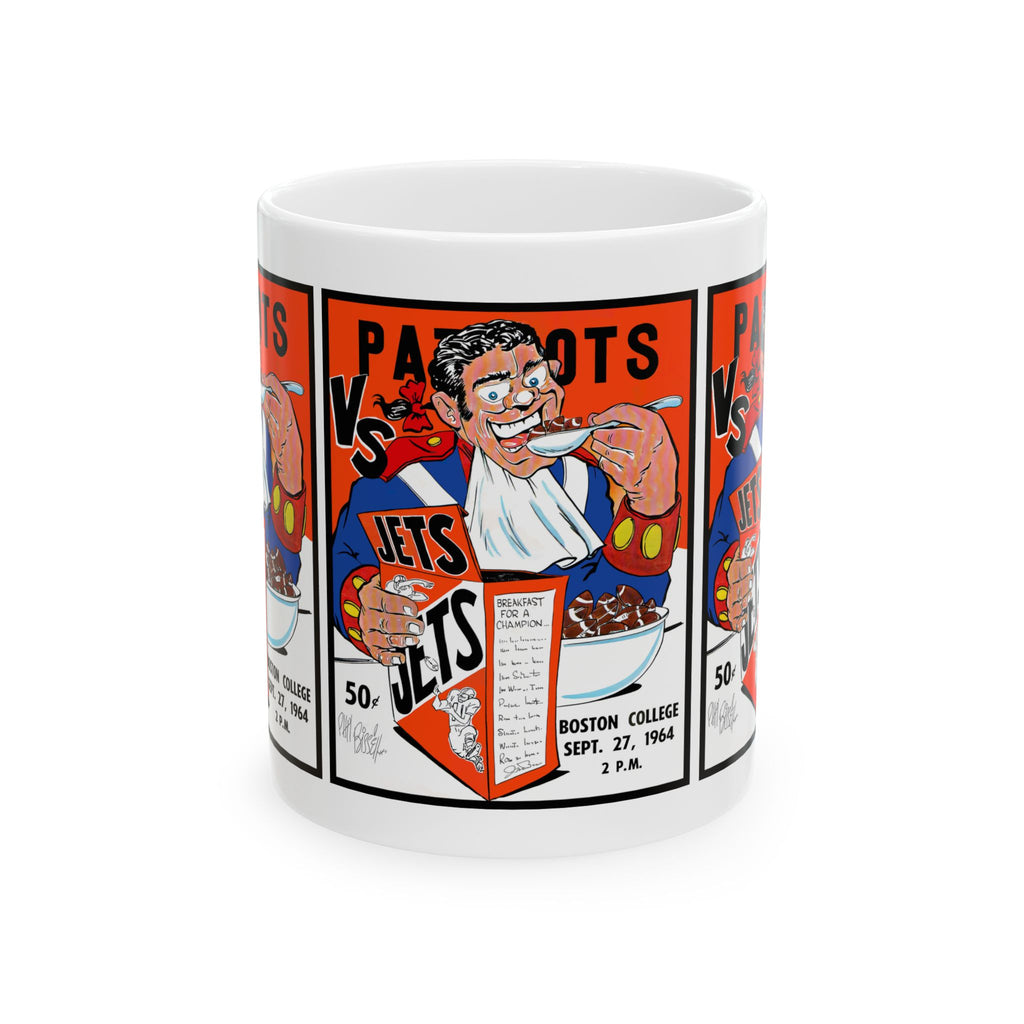 1964 Patriots vs Jets Football Mug | Retro Game Score Ceramic Coffee Cup 11oz and 15oz