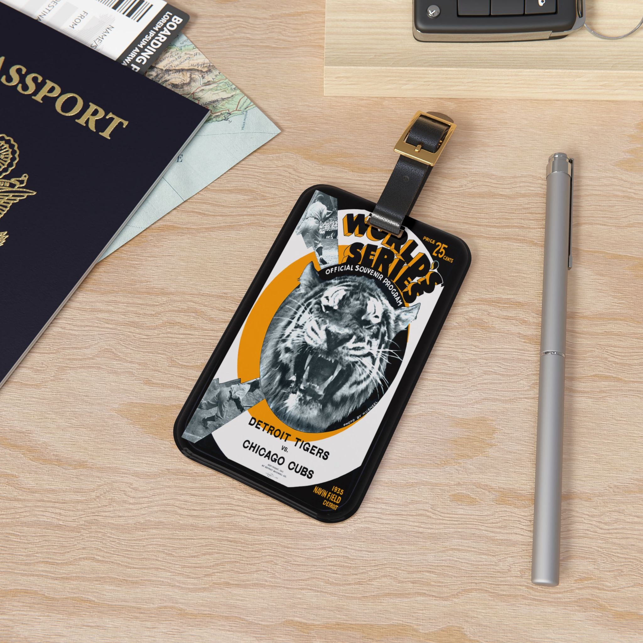 1935 Baseball World Series Detroit - Chicago Luggage Tag | Vintage Sports