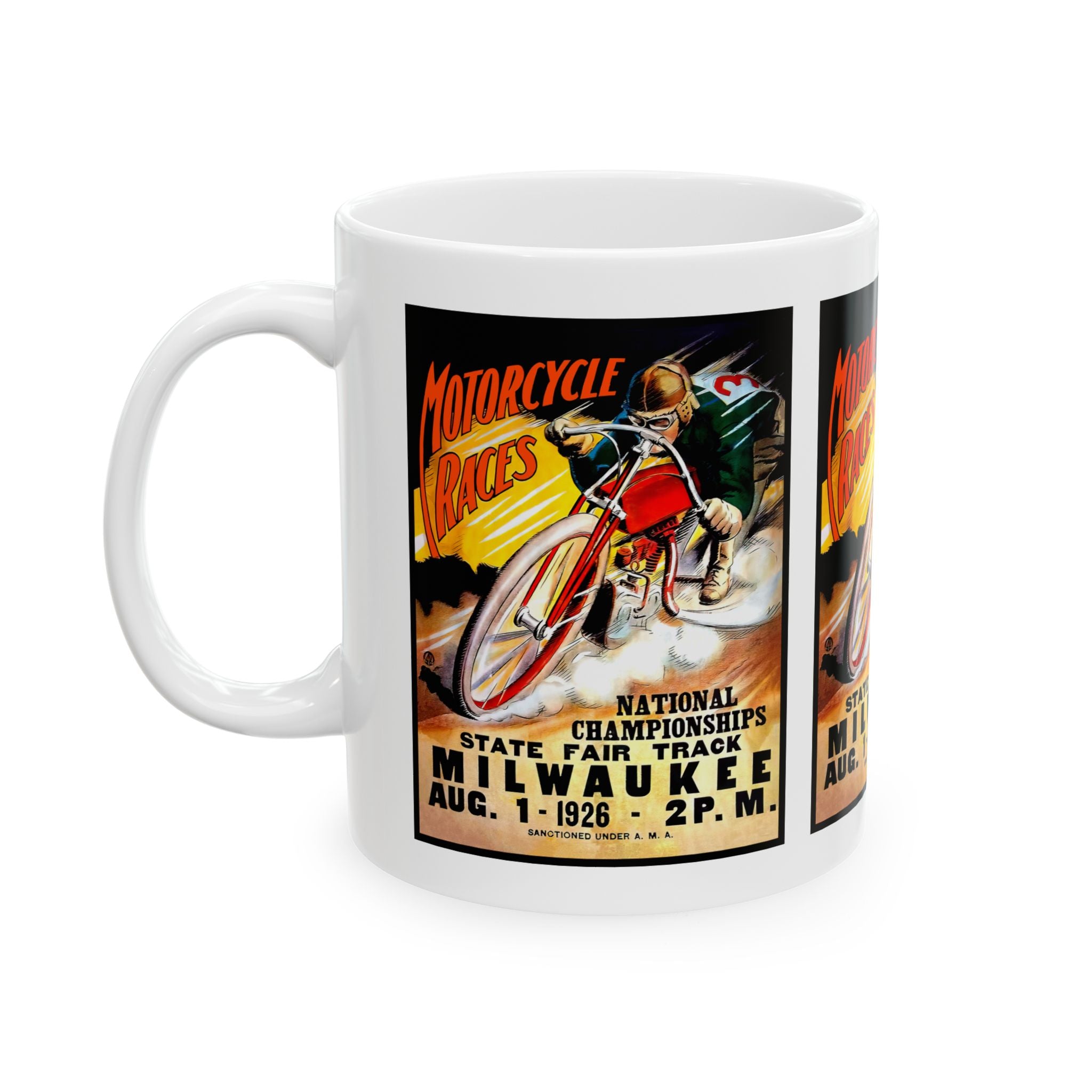 1926 Vintage Motorcycle Racing Program Cover - National Championship - Ceramic Mug, 11oz