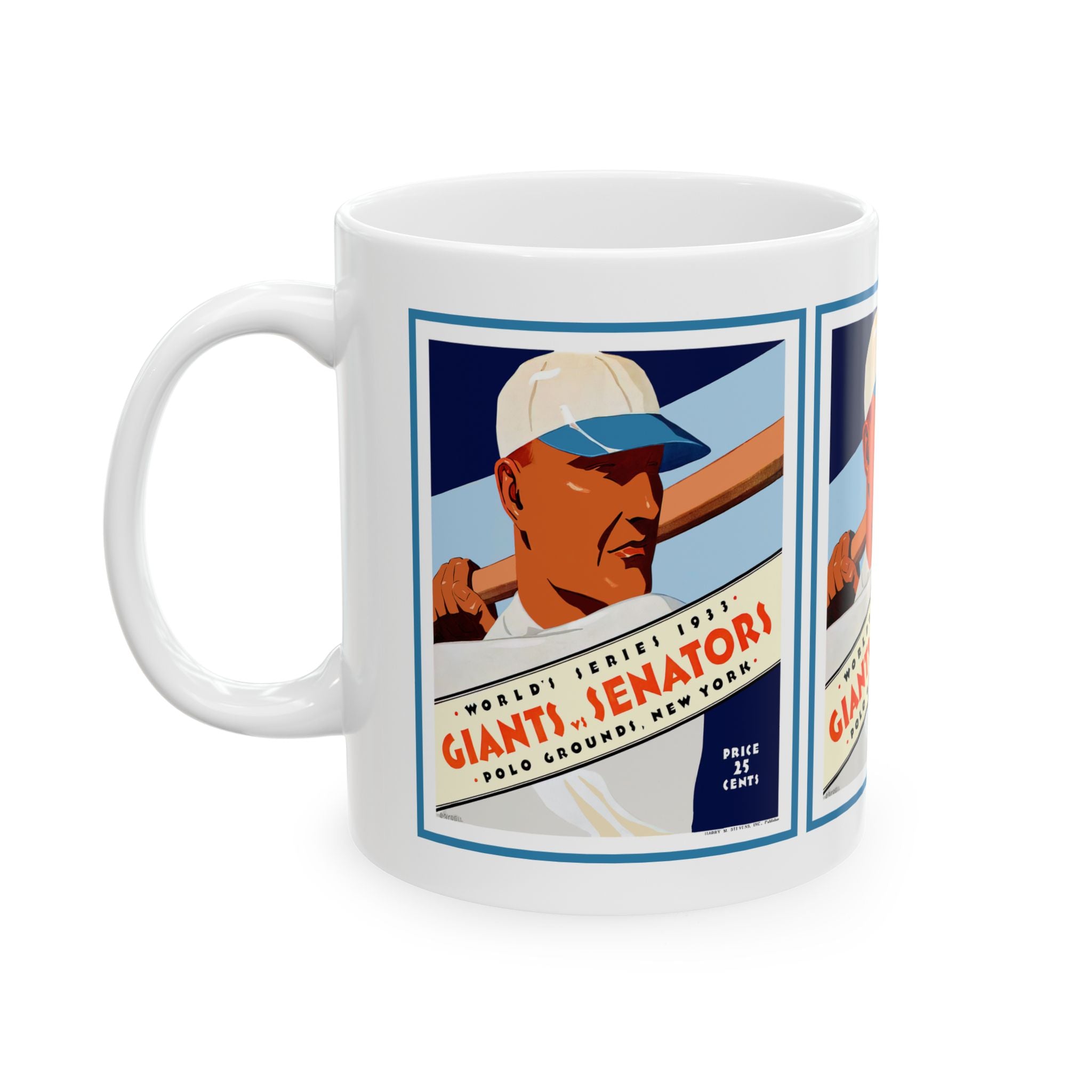 1933 Baseball Vintage Giants vs Senators World Series Program Ceramic Mug — Coffee Cup (11oz/15oz)