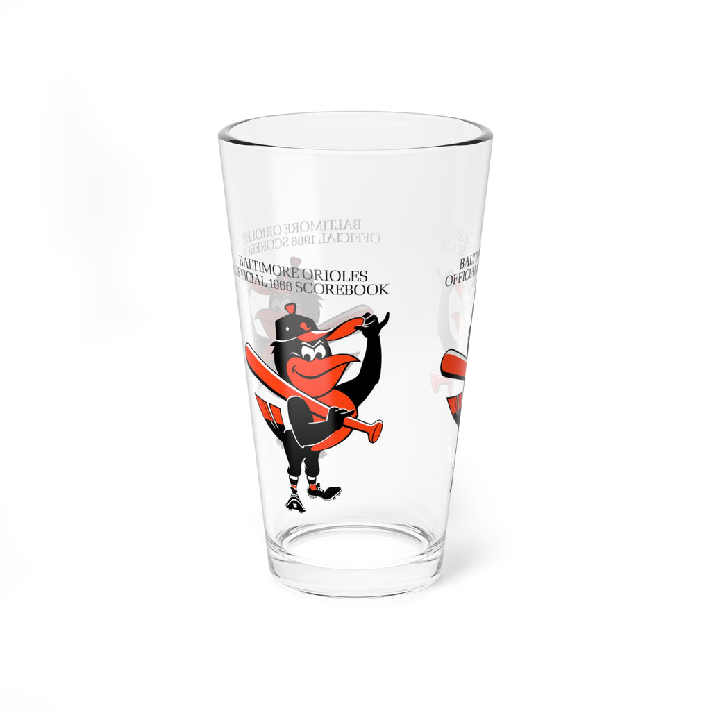 1966 Baltimore Orioles Baseball Scorecard Cover -  Pint Glass, 16oz