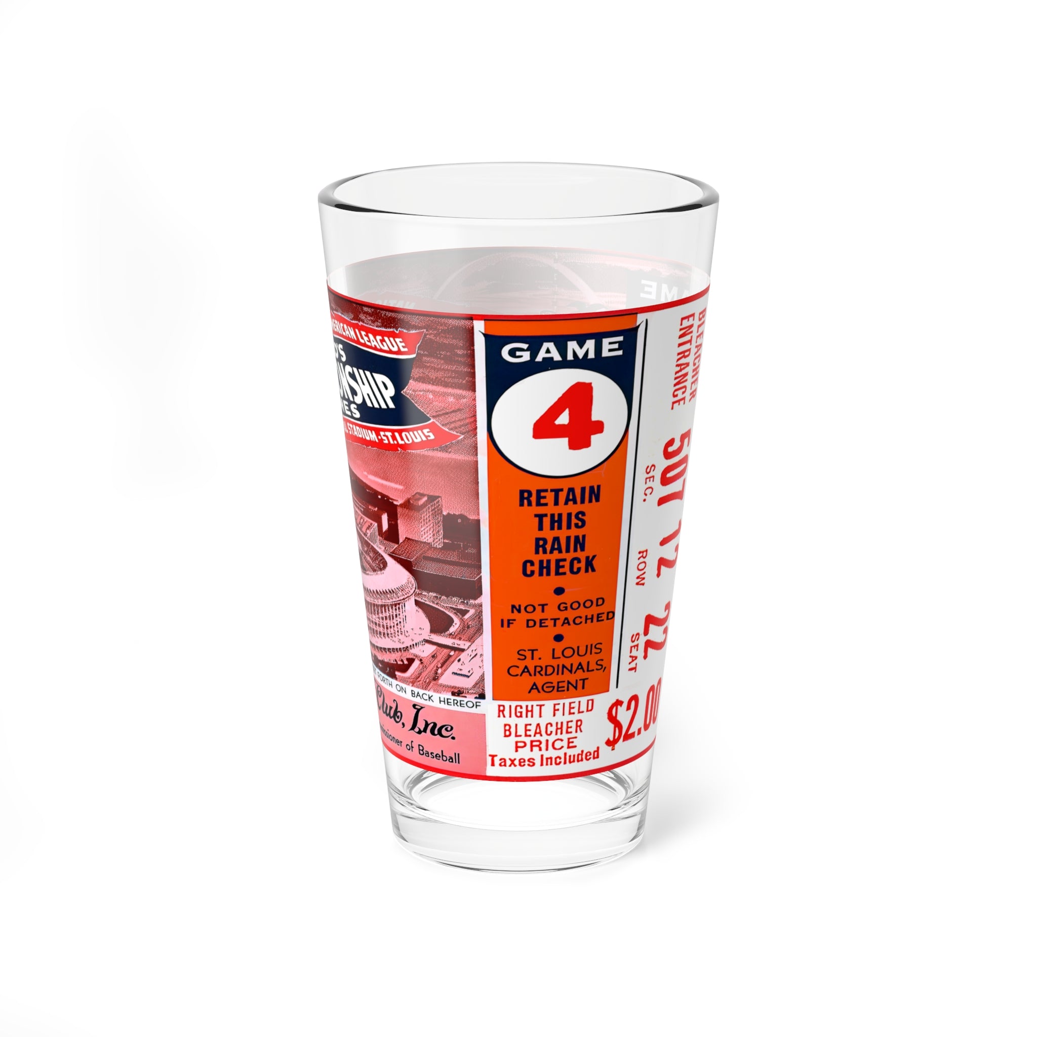 1967 Baseball World Series St Louis Mixing Glass 16oz