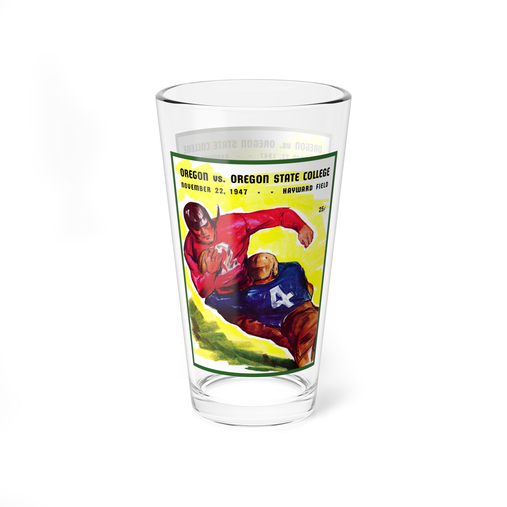 Mixing Glass, 16oz - 1947 Vintage Oregon State College- University of Oregon Ducks Football Program, Drinkware, Gift for Sports Fans, Home