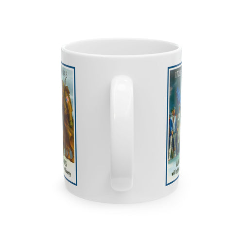 1943 Vintage World War II Poster - Americans will always fight for liberty - Ceramic Mug, 11oz