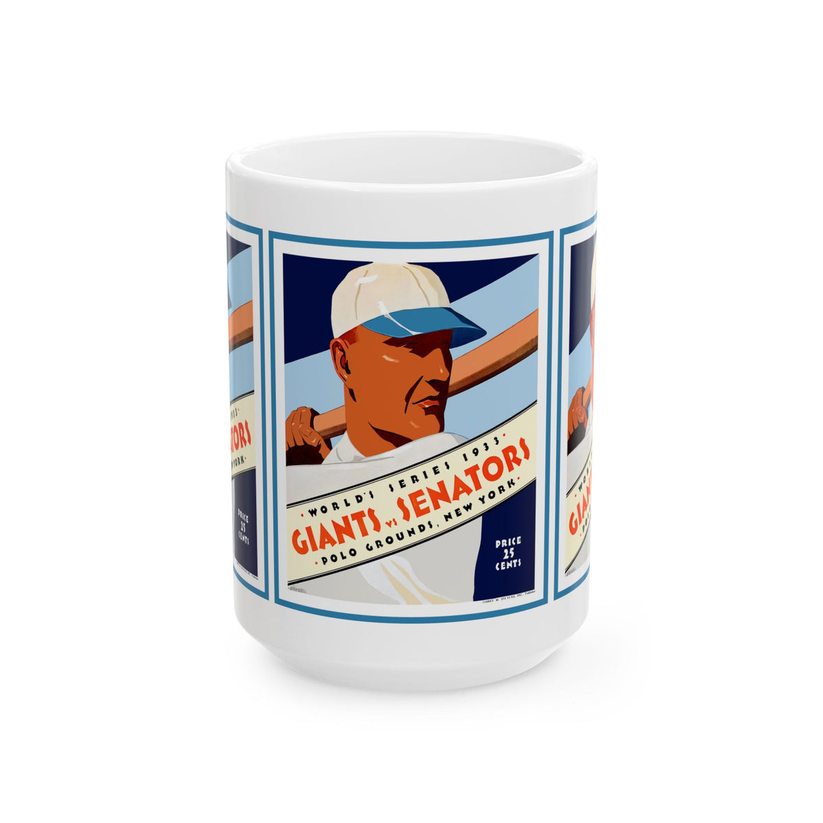 1933 Baseball Vintage Giants vs Senators World Series Program Ceramic Mug — Coffee Cup (11oz/15oz)