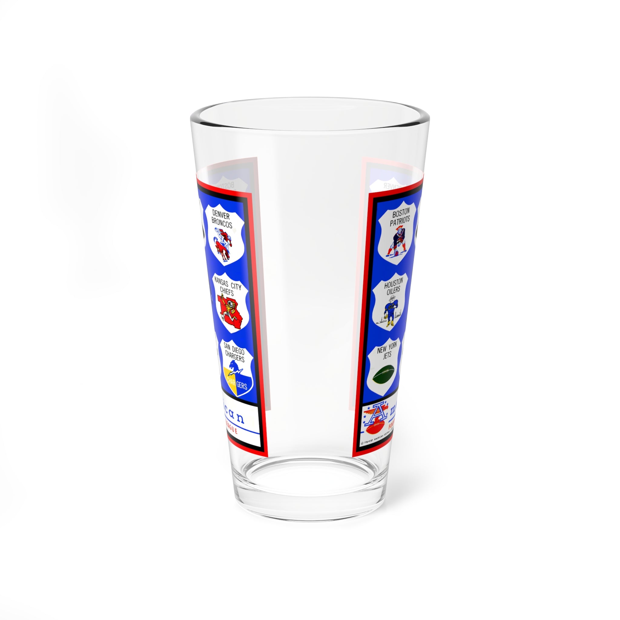 Mixing Glass, 16oz - 1964 American Football League Memorabilia for Sports Fans, Collectible Drinkware, Unique Barware Gift, Vintage