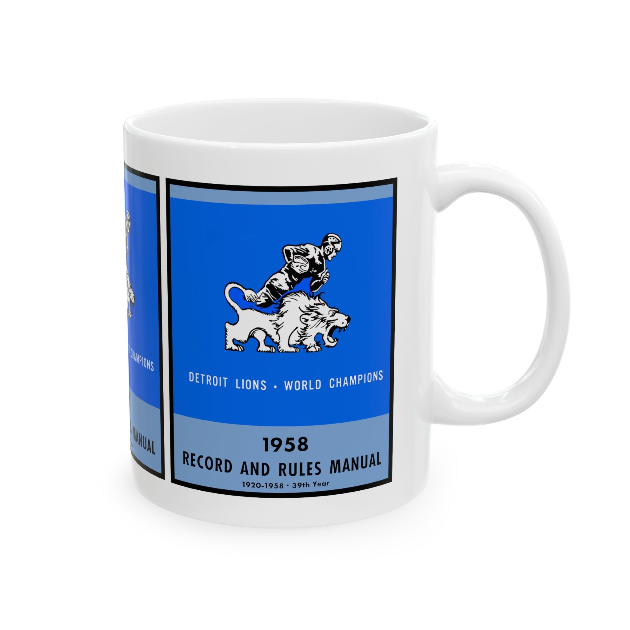 Ceramic Mug, 1958 Detroit Lions Football Champions, Gift for Sports Fan, Coffee Cup, Drinkware, Football Memorabilia, 11oz Mug, 15oz Mug