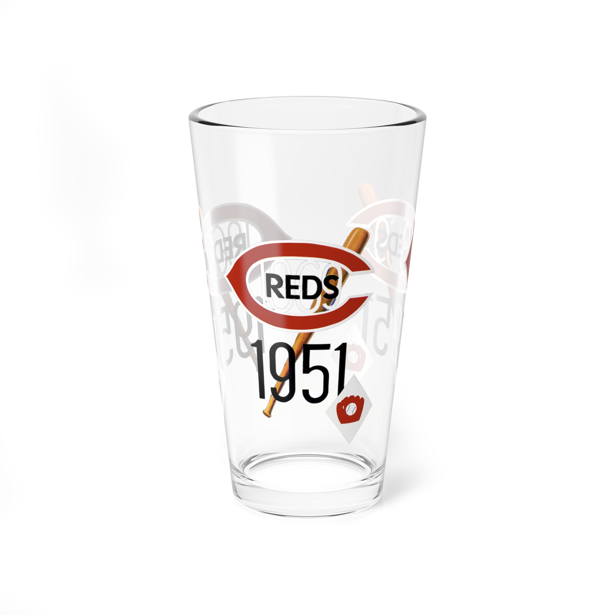 1951 Vintage Cincinnati Reds Baseball Yearbook Cover -  Pint Glass, 16oz