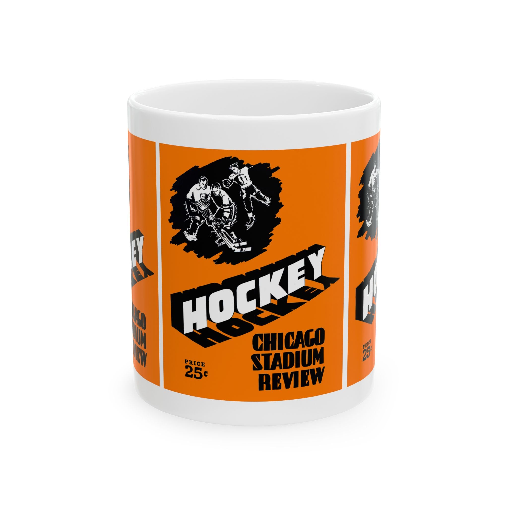 Vintage Chicago Blackhawks Hockey Program Ceramic Mug, 11oz, 15oz - Sports Fan Gift, Hockey Memorabilia, Hockey Collector Item, Hockey Lover