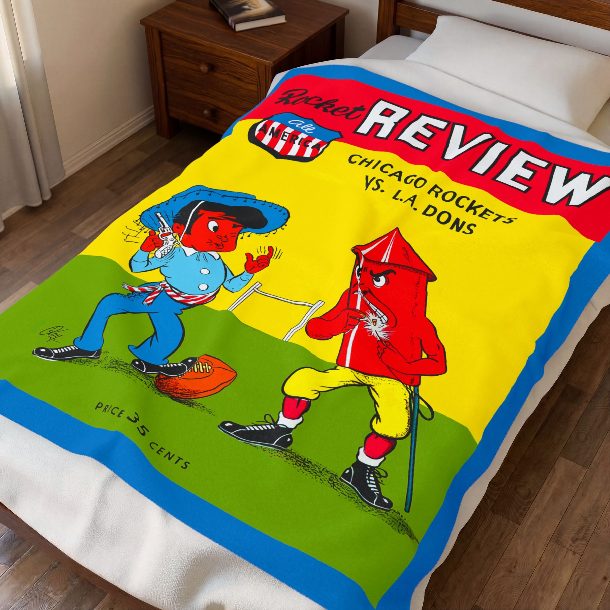 Blanket, 1948 Chicago Rockets Football LA Dons Vintage Sports Fan Decor, Throw, Bedding, Home Decor, Gift