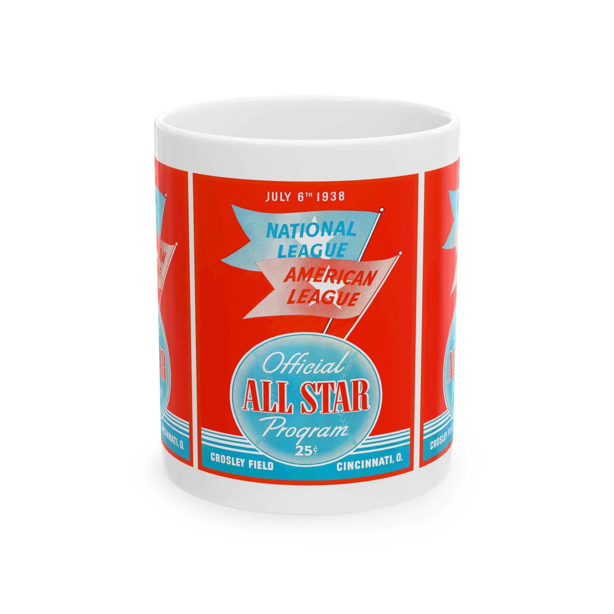 Ceramic Mug, Vintage Baseball All-Star Game Crosley Field, 11oz  Cup Gift, Sports Fan Coffee Tea, Baseball Lover Memorabilia, Sports