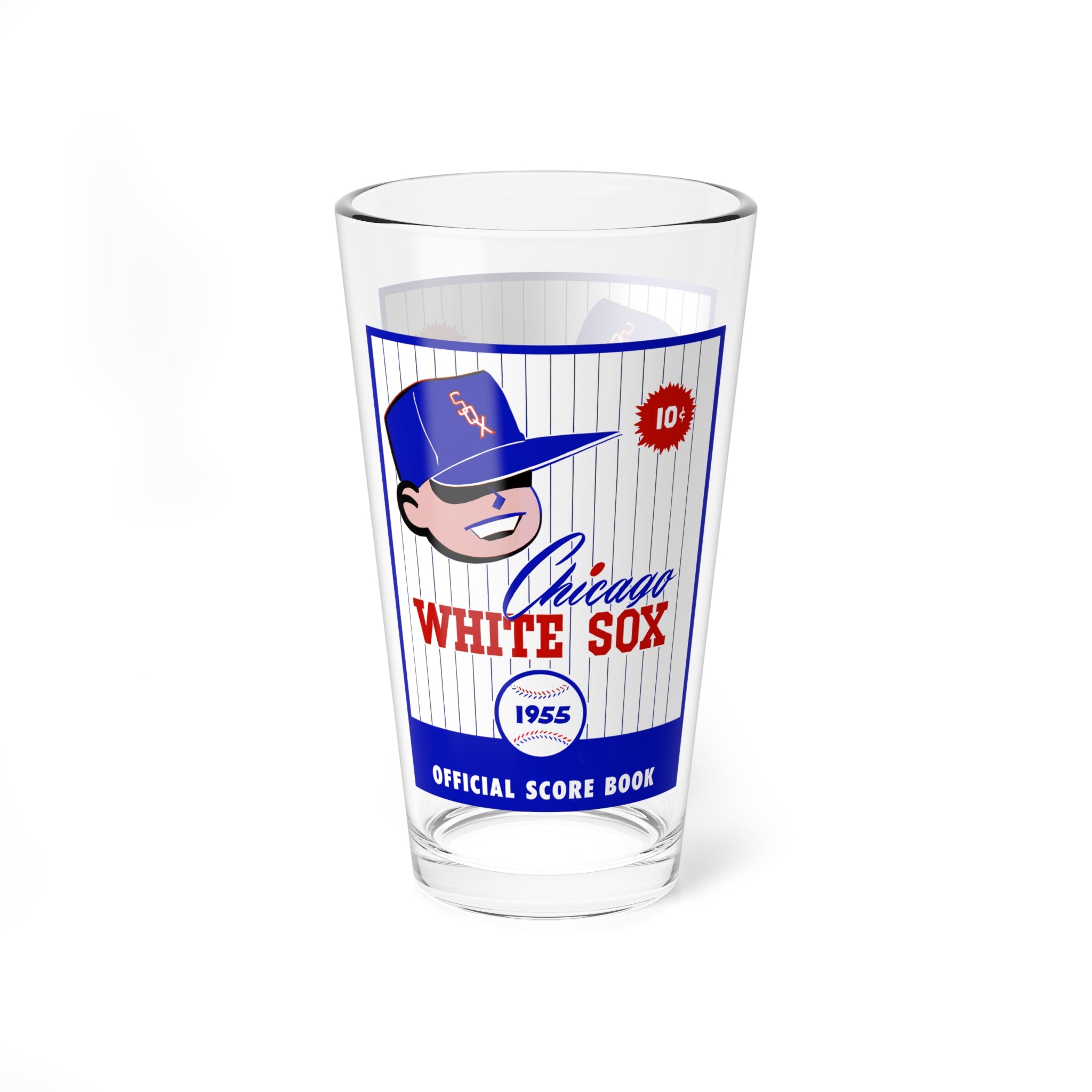 1955 Chicago Baseball Mixing Glass | 16oz Vintage Baseball Barware