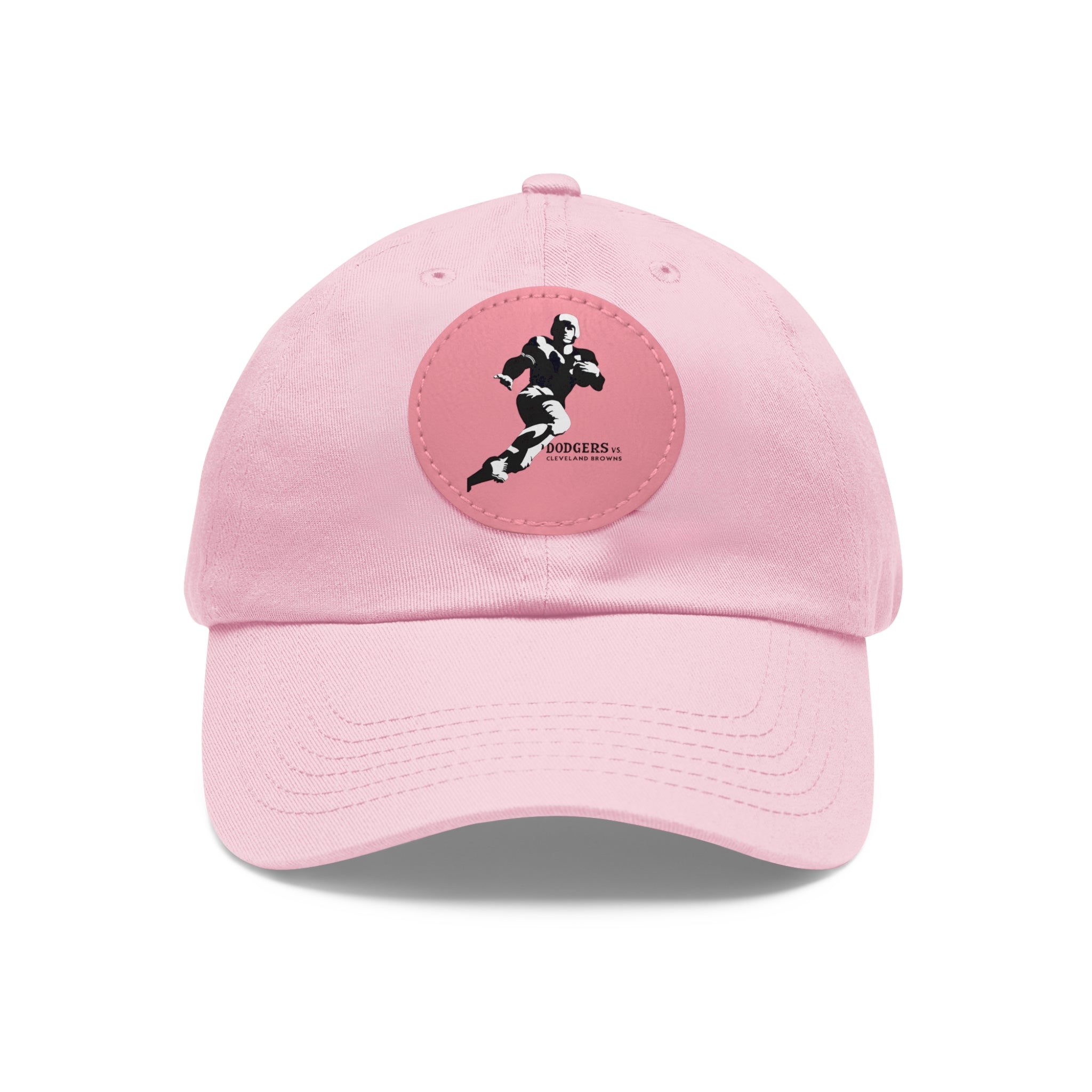 1947 Vintage Brooklyn Dodgers - Cleveland Browns Football - Dad Hat with Leather Patch (Round)
