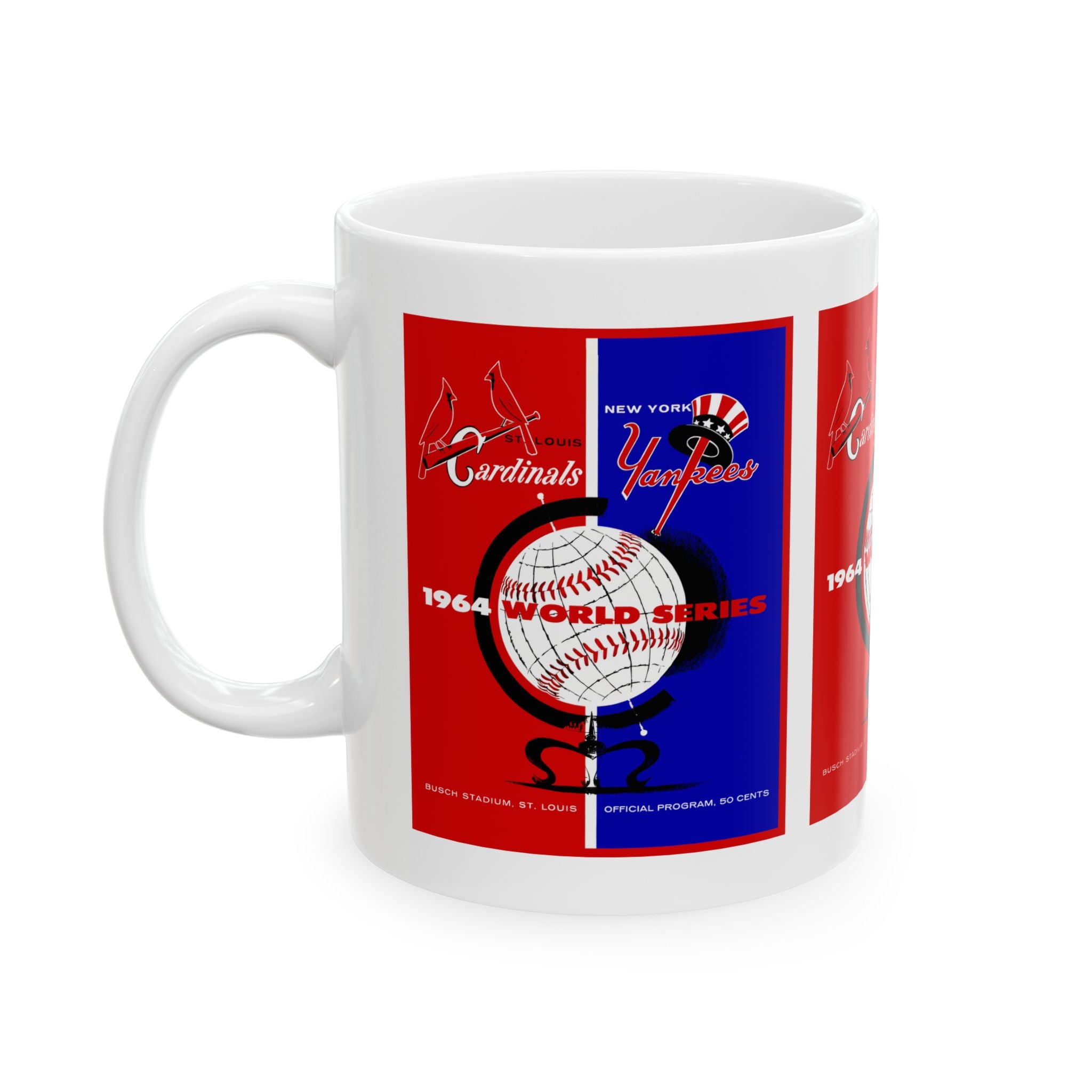 1964 Vintage New York Yankees - St Louis Cardinals - World Series Program Cover - Ceramic Mug, 11oz