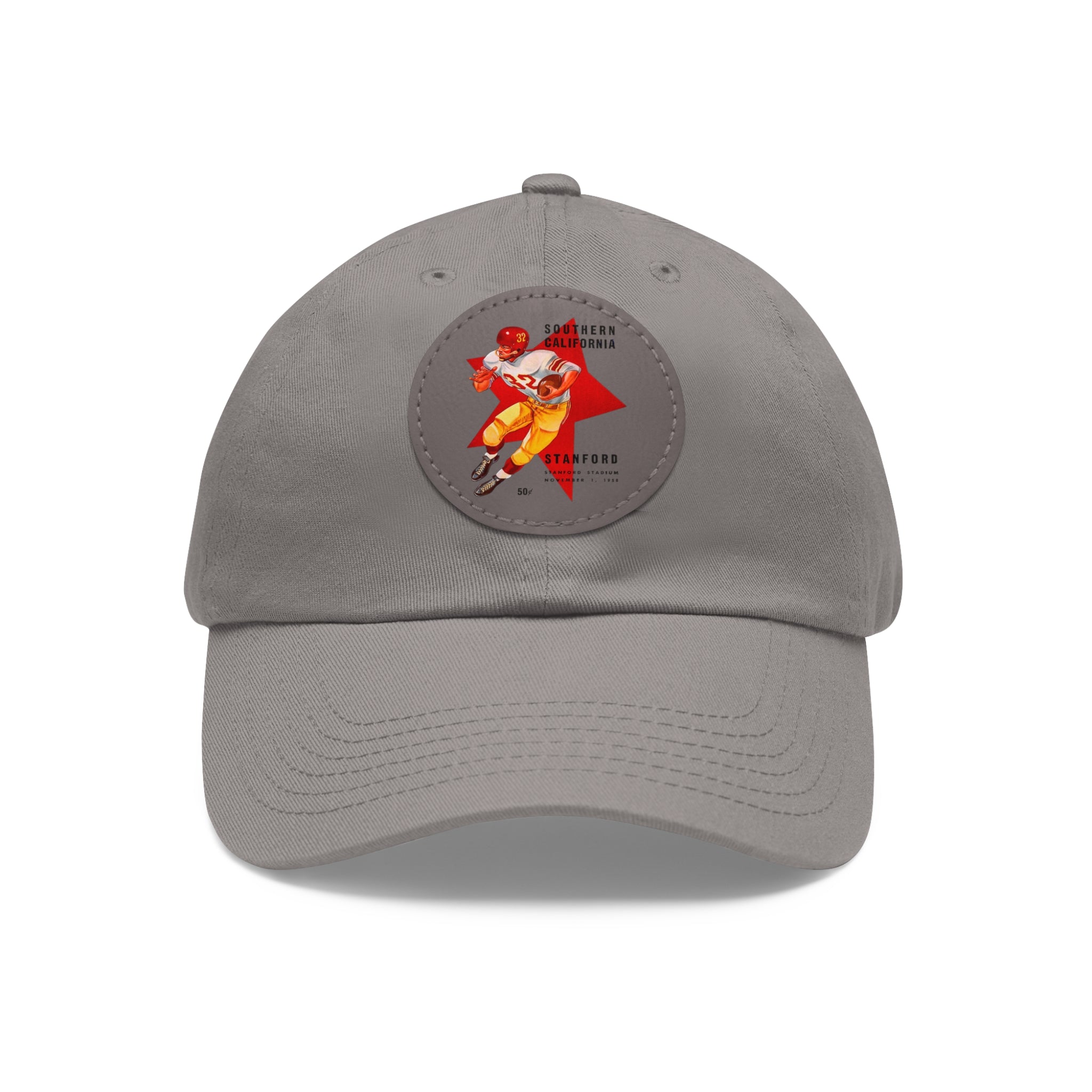 1958 Vintage USC Trojans - Stanford Football Program Cover  - Dad Hat with Leather Patch (Round)
