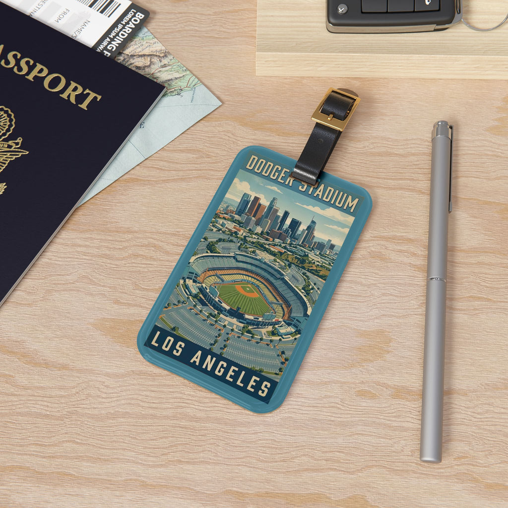 WPA Style Los Angeles Dodger Stadium Luggage Tag | Vintage Baseball Travel ID