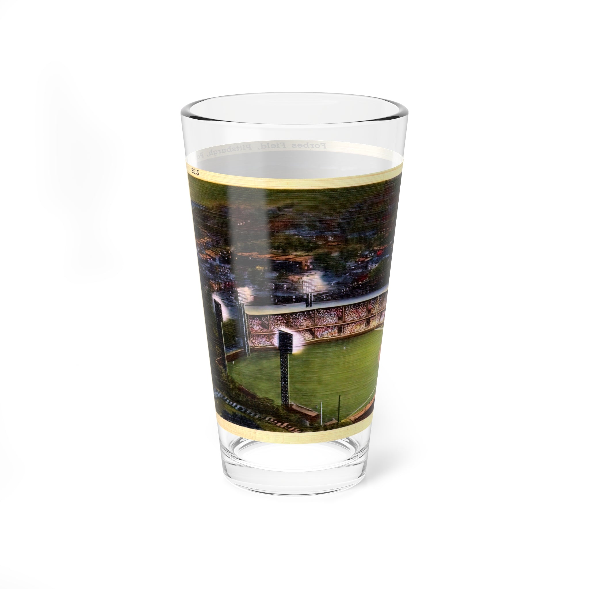 Mixing Glass, Pittsburgh Baseball Forbes Field Postcard, 16oz, Sports Fan Gift, Baseball Lover Gift, Baseball Stadium Decor, Barware