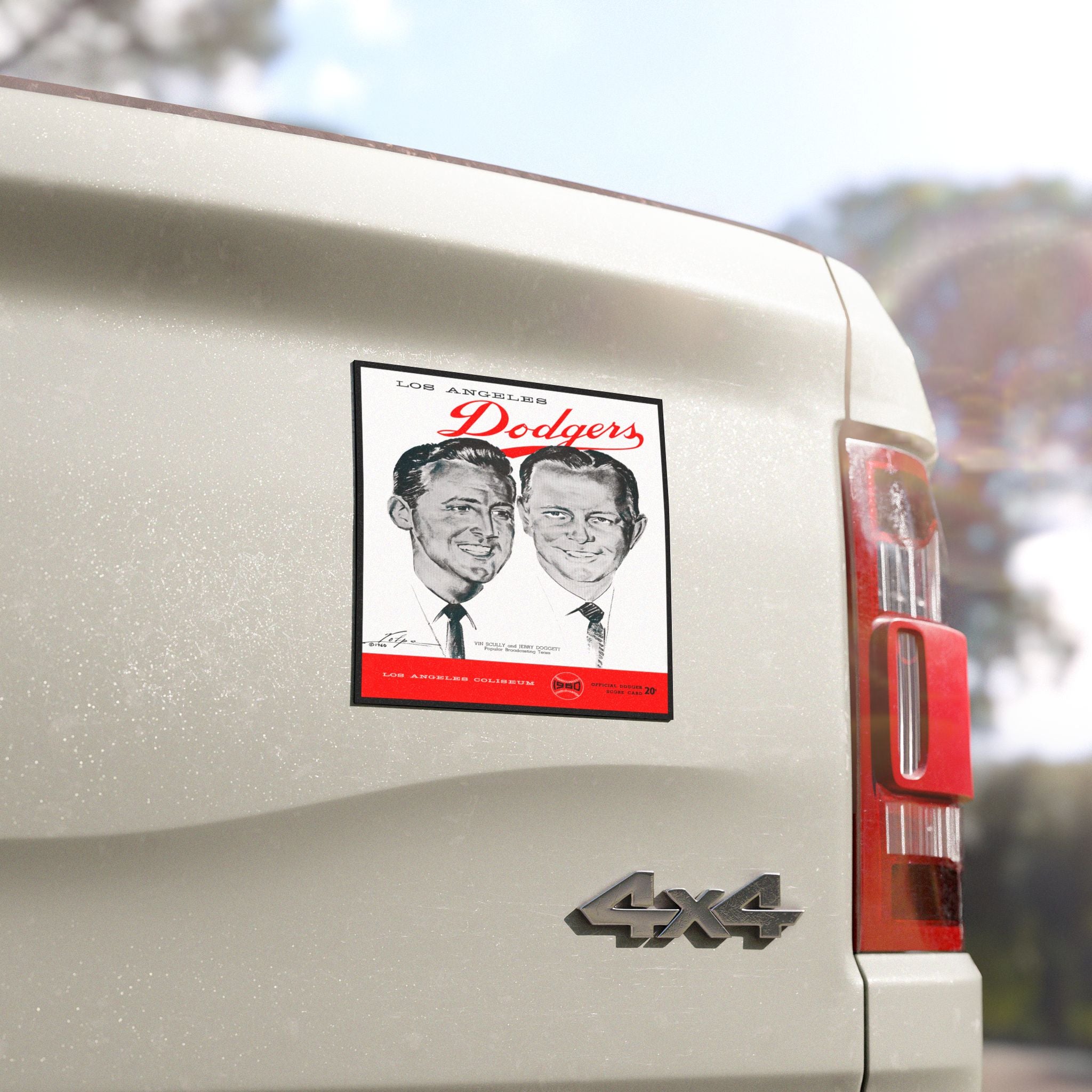 Vintage 1960 Baseball Dodgers Car Magnets - Vin and Jerry, Vinyl Magnet, Retro Sports Decor, Classic Car Accessories, Magnetic Vehicle Decal