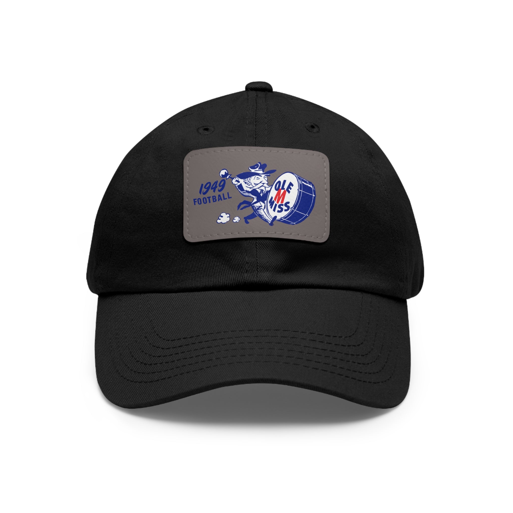 1949 Ole Miss Football - Dad Hat with Leather Patch (Rectangle)