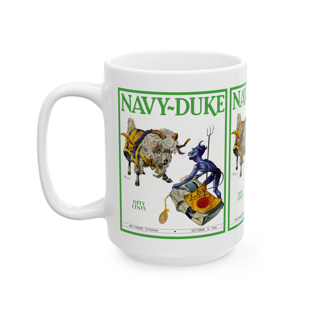 Vintage 1944 Football Duke-Navy Ceramic Mug, Sports Fan Gift, Retro College Football Cup, Unique Father's Day Present, Coffee Mug for Him,