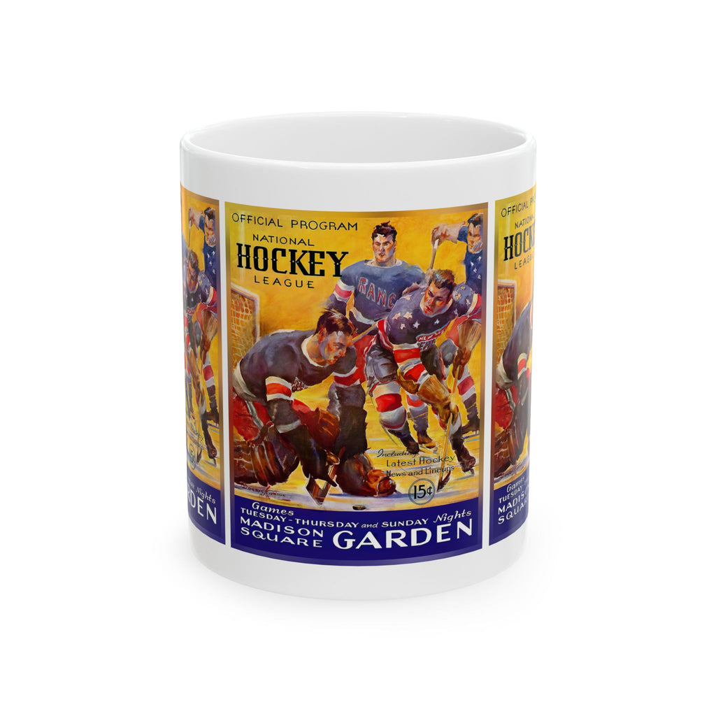 Retro Hockey Ceramic Mug, 1935-1936 New York Americans Sports Fan Gift Cup, Coffee Tea Drinkware, NHL Team History Memorabilia, Hockey Lover