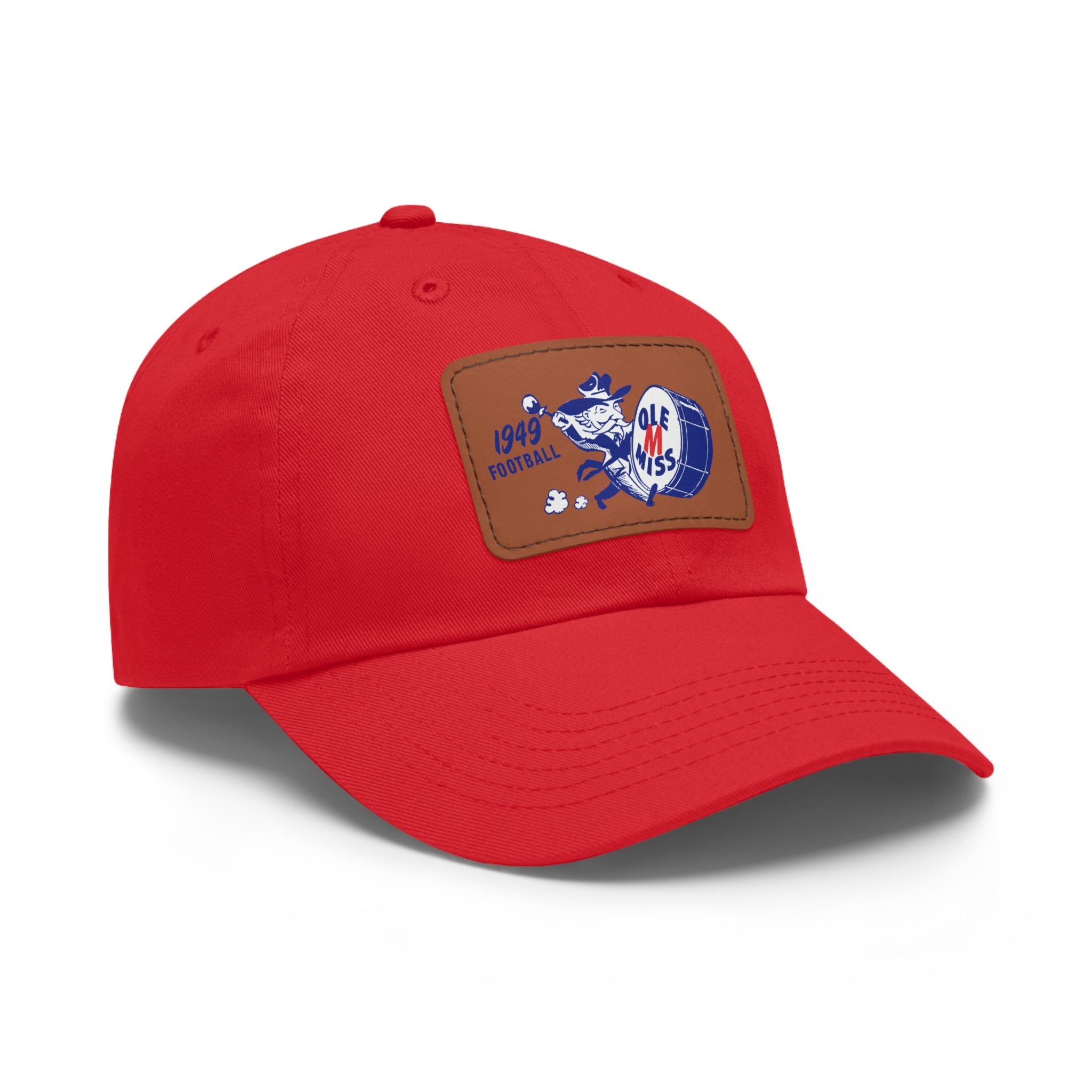 1949 Ole Miss Football - Dad Hat with Leather Patch (Rectangle)