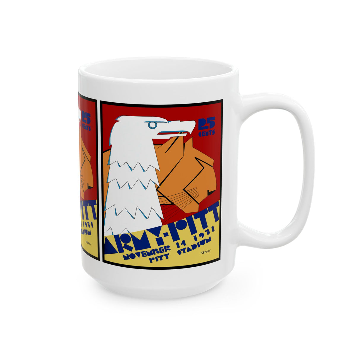 1931 Army - Pitt Football Program Cover Pitt Stadium Vintage Ceramic Mug — Retro College Football 11oz/15oz