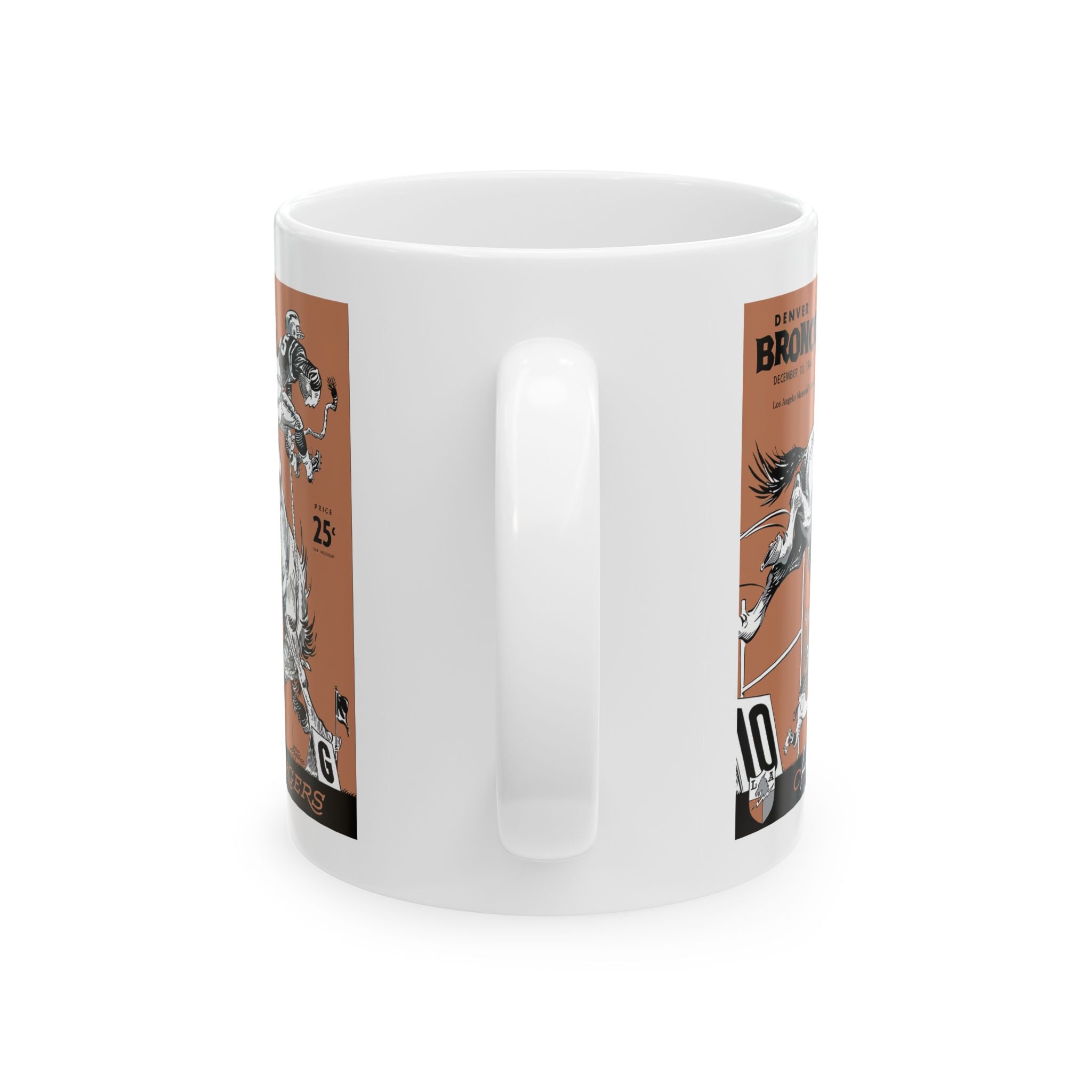 1960 Vintage Denver Broncos - Los Angeles Chargers Football Program Cover - Ceramic Mug, 11oz