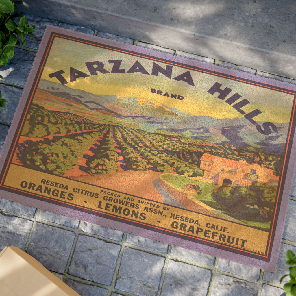 1950's Vintage Produce Label - Tarzana Hills - Doormat