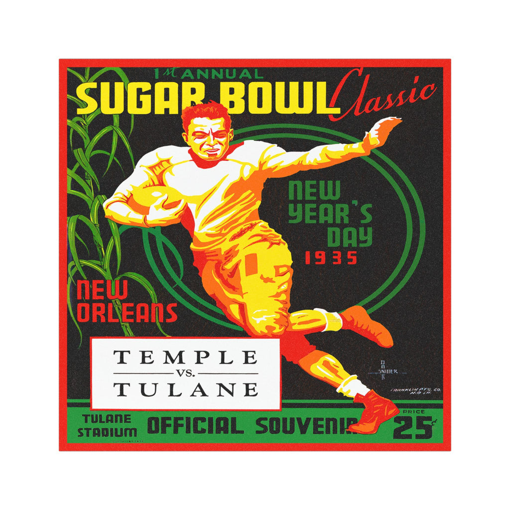 1935 Sugar Bowl Classic New Orleans Football Tulane-Temple Car Magnet