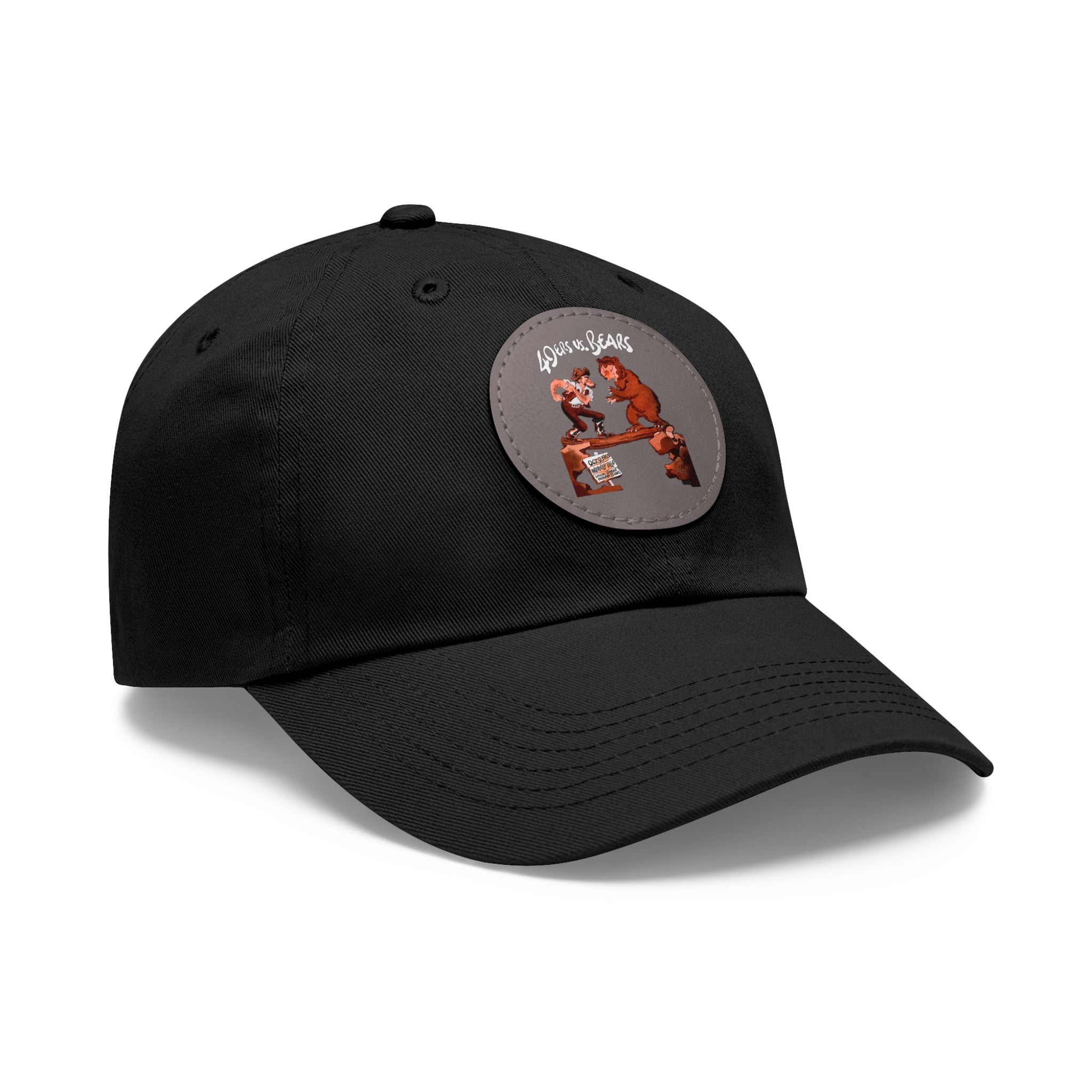 1955 Vintage Chicago Bears - San Francisco 49ers Football Program Cover - Dad Hat with Leather Patch (Round)