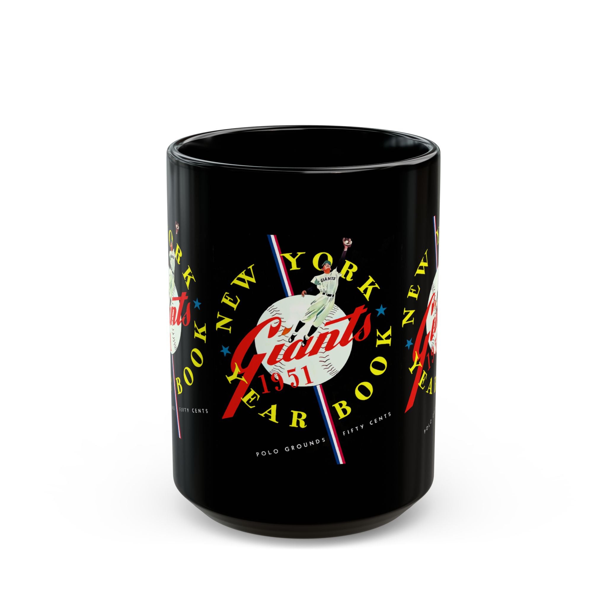 1951 Vintage New York Giants Yearbook Cover - Black Mug (11oz, 15oz)