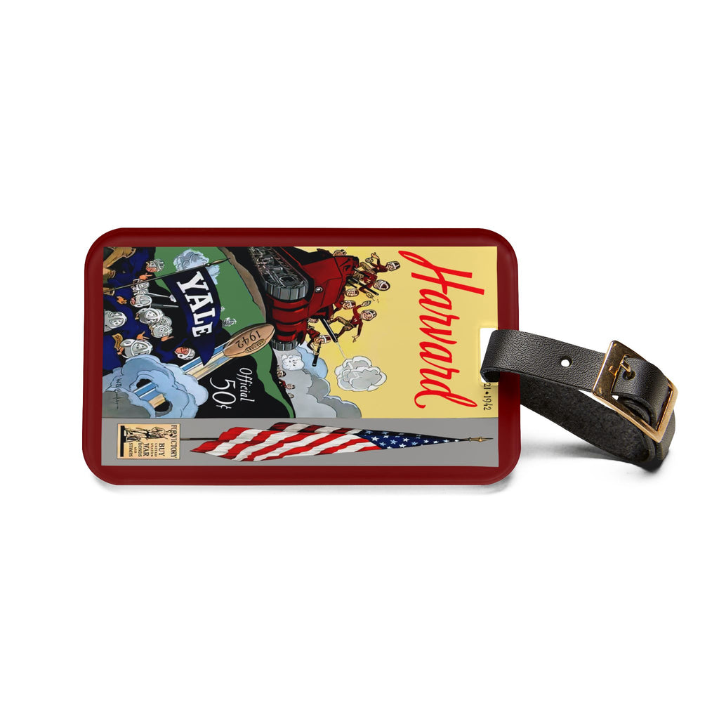 1942 Vintage Harvard - Yale Football Luggage Tag — College Travel ID Program Cover Design