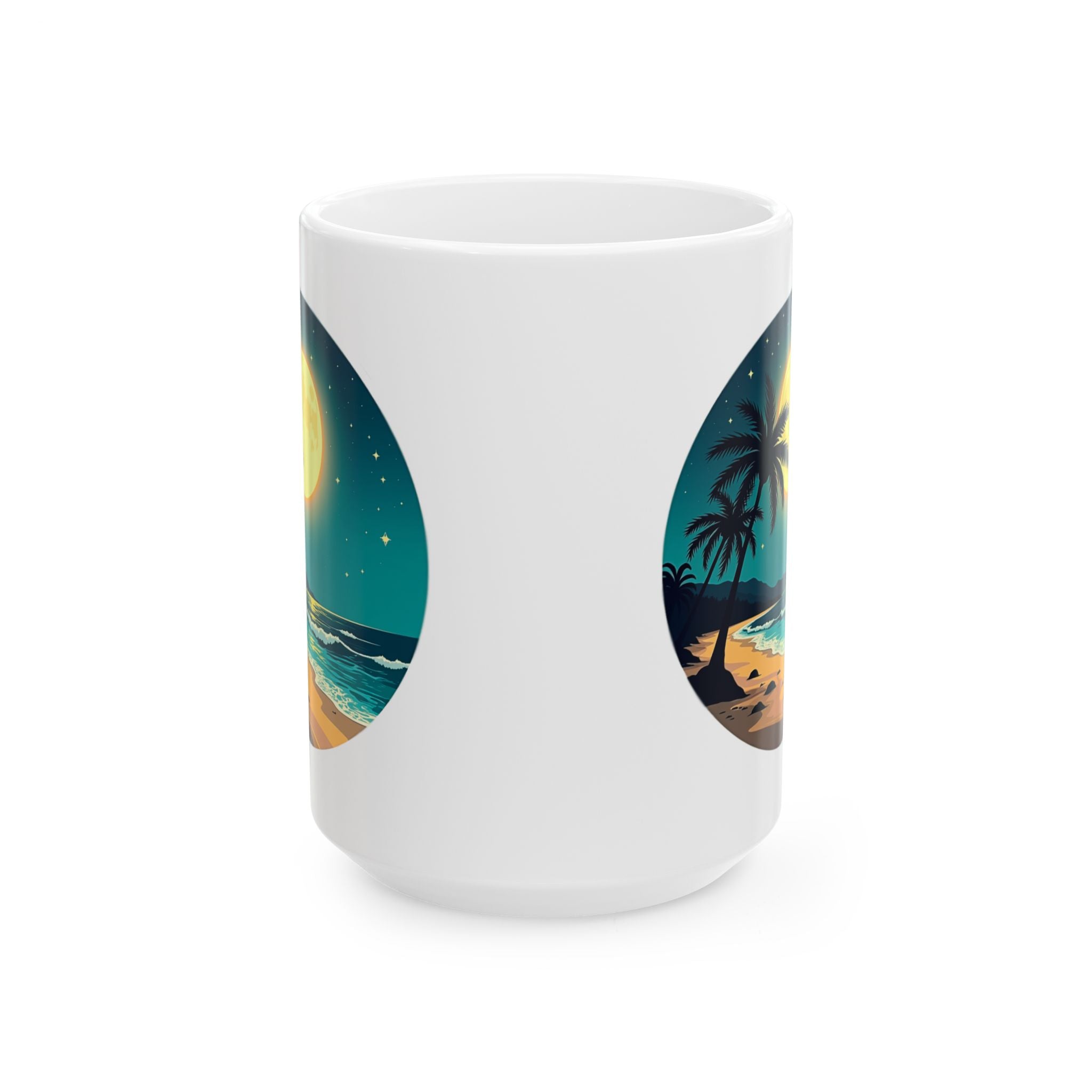 Moonlight Hawaii Ceramic Mug - Tropical Island Coffee Cup, Aloha Tea Mug, Hawaiian Gift, Beach Lover Souvenir, Summer Vacation Drinkware