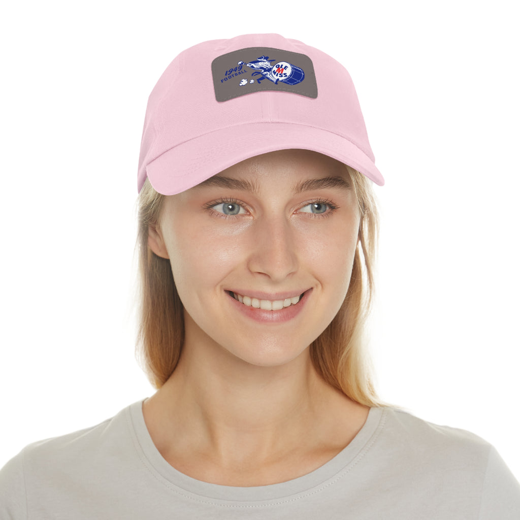 1949 Ole Miss Football - Dad Hat with Leather Patch (Rectangle)