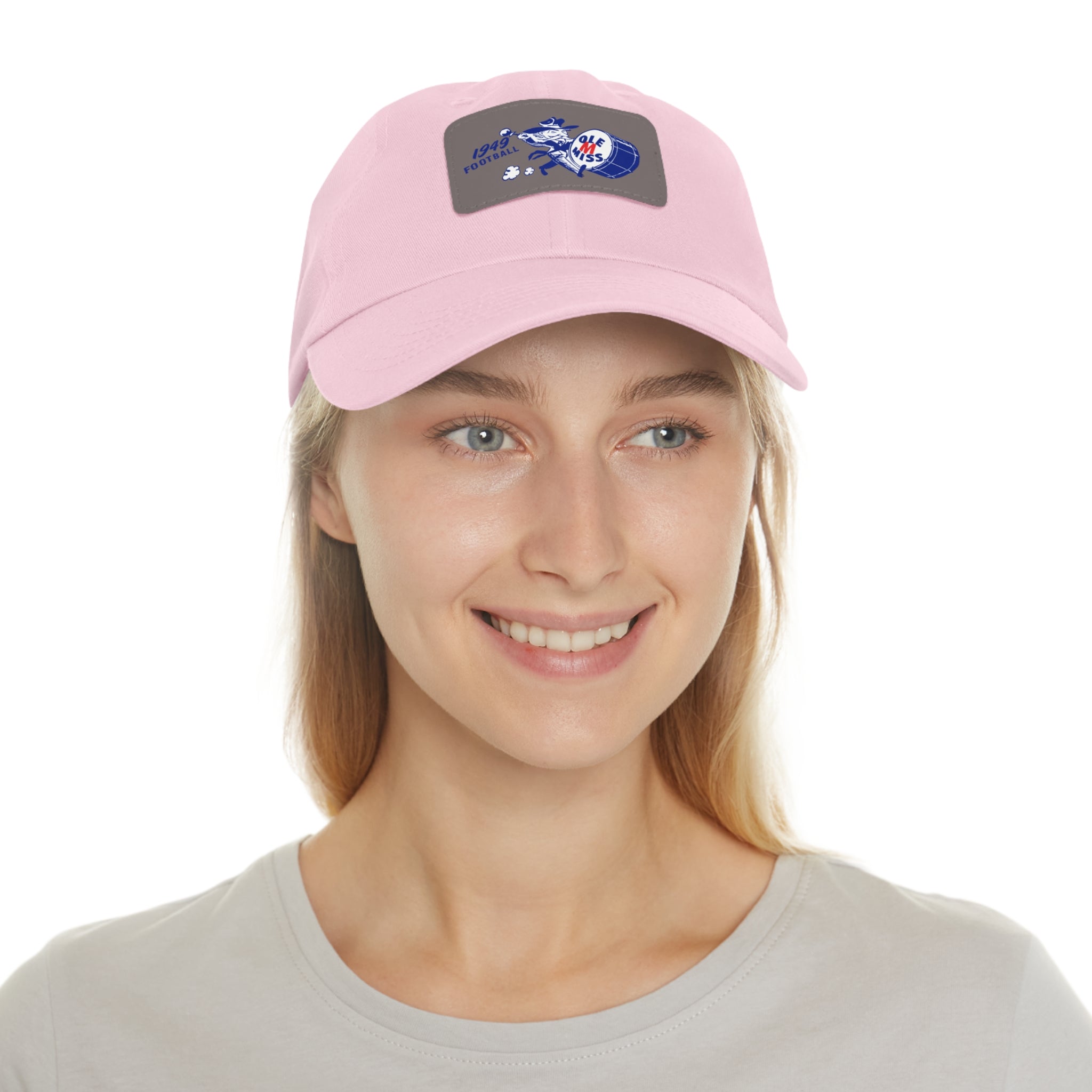 1949 Ole Miss Football - Dad Hat with Leather Patch (Rectangle)