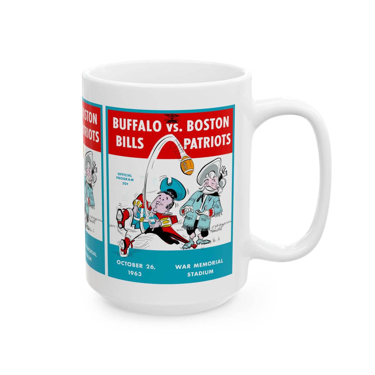 1963 Football Buffalo Boston Ceramic Mug | Vintage Sports Mug, 11oz and 15oz