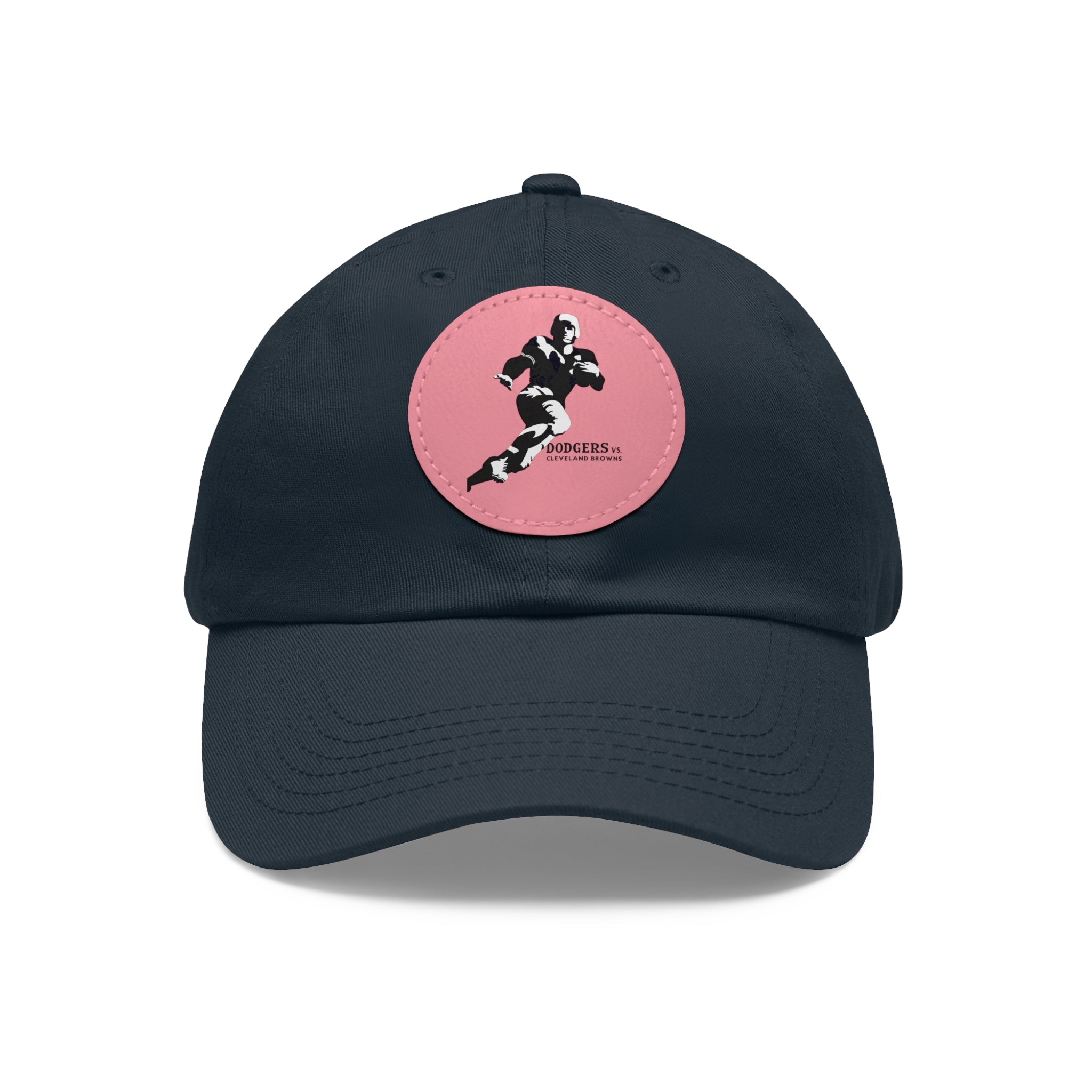 1947 Vintage Brooklyn Dodgers - Cleveland Browns Football - Dad Hat with Leather Patch (Round)