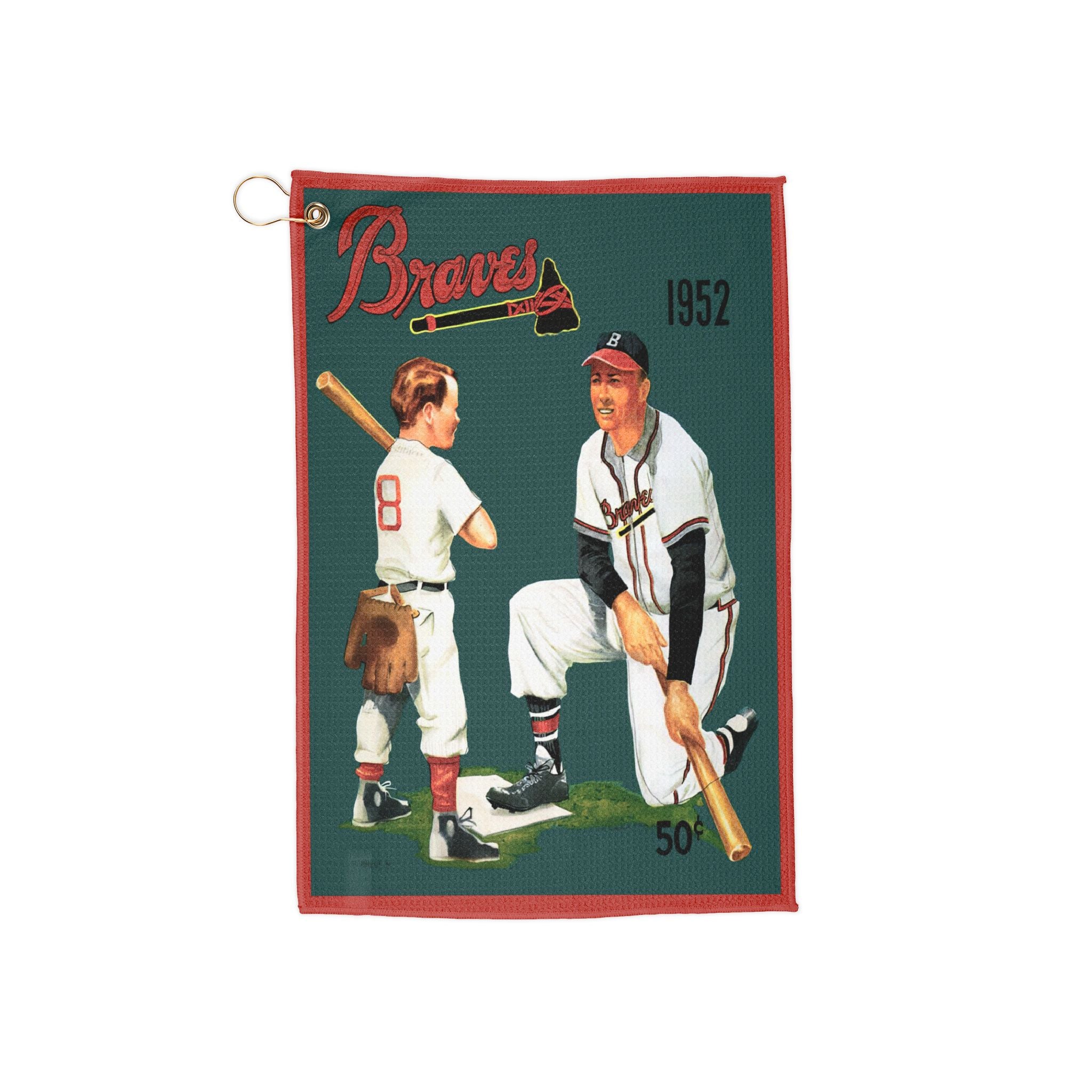 Vintage 1952 Baseball Boston Braves Golf Towel - Sports Fan Gift, Retro Golf Accessories, Golf Course Essentials, MLB Memorabilia, Fathers
