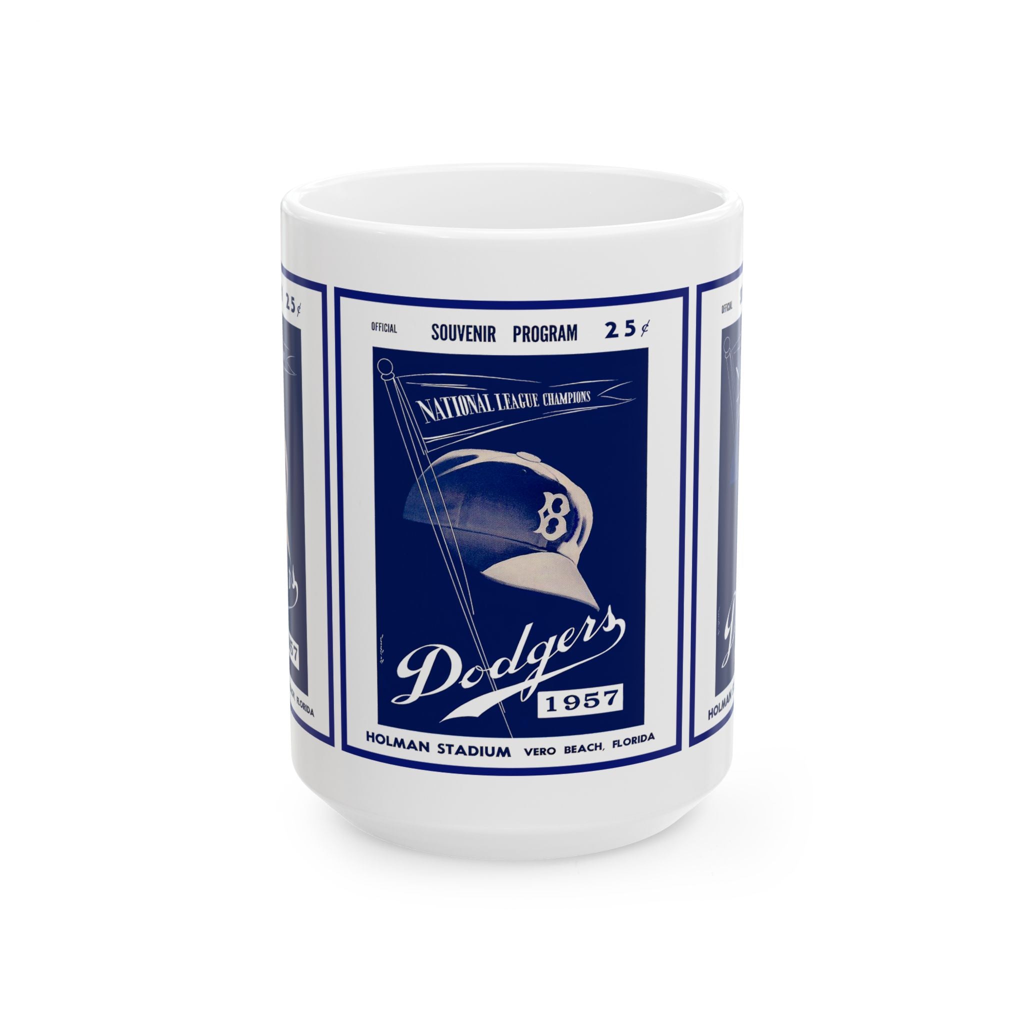Vintage Baseball Spring Training 1957 Brooklyn Dodgers Ceramic Mug, Sports Fan Gift, Baseball Collectible, Baseball Memorabilia, Sports