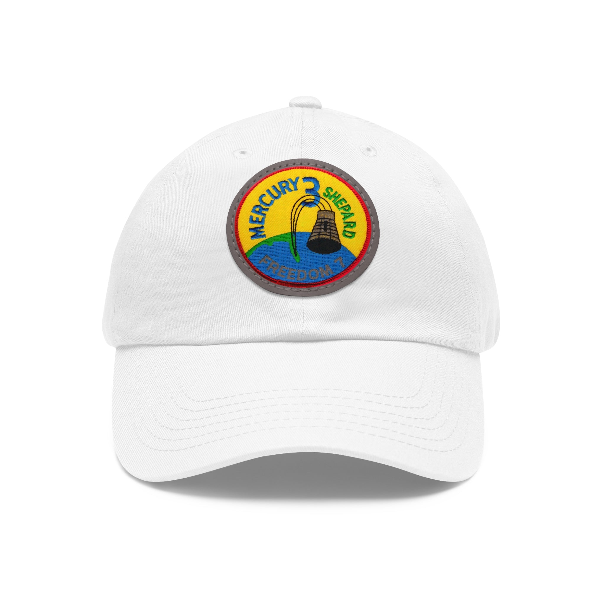 NASA Mercury 3 - Friendship 7 Flight Patch - Dad Hat with Leather Patch (Round)