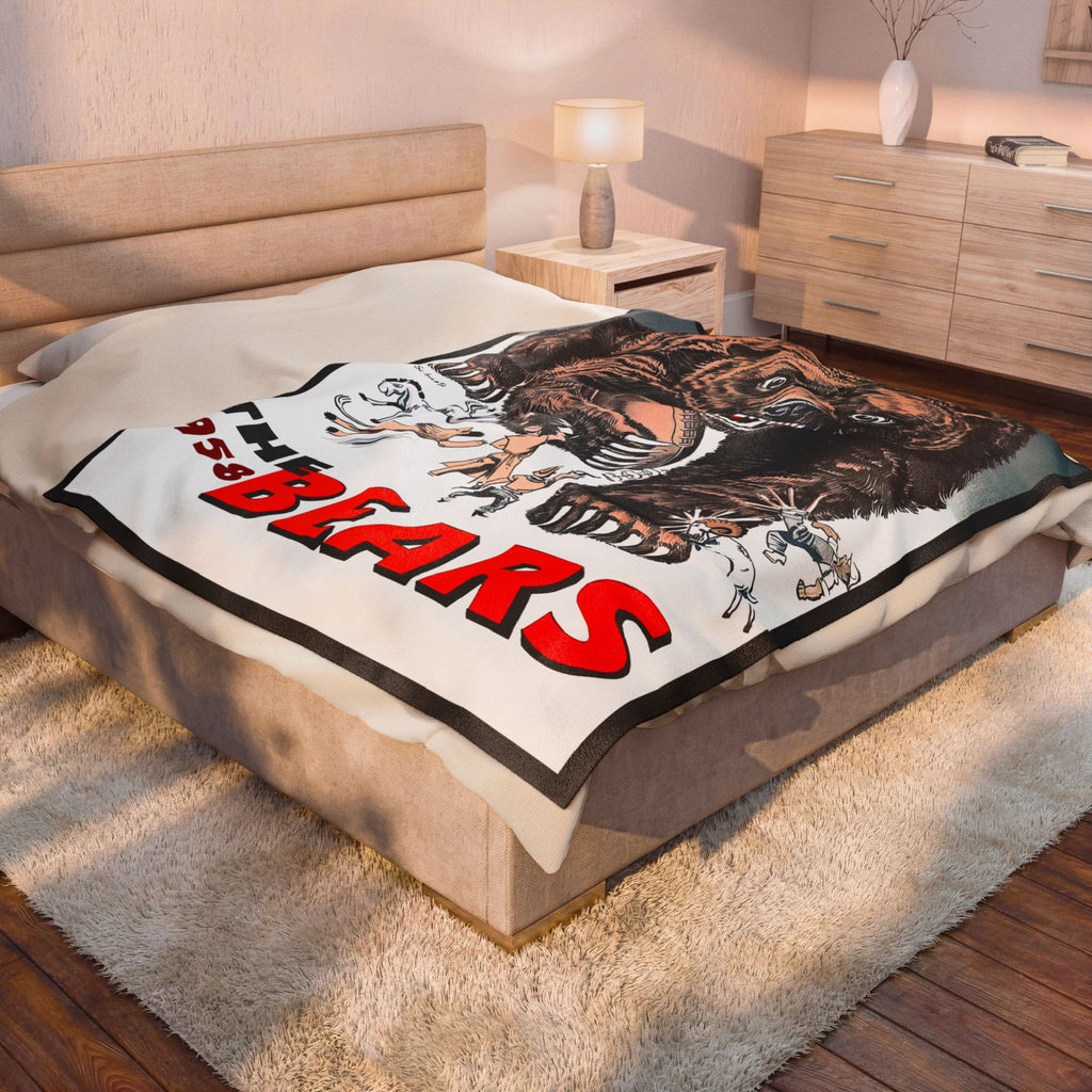 Velveteen Plush Blanket - 1958 Football Chicago Bears Yearbook, Throw Blanket, Bedding, Home Decor, Sports Fan Gift, Cozy Blanket