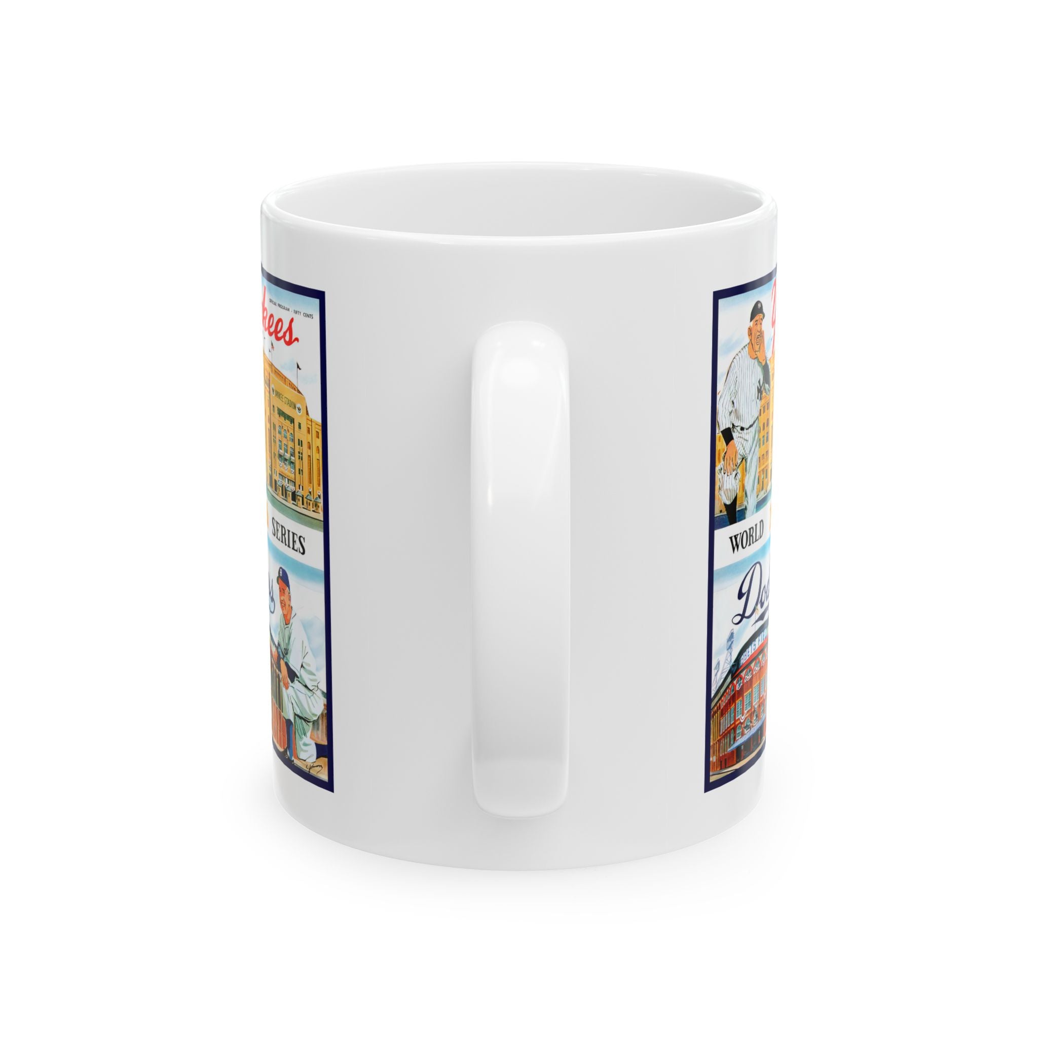 1956 Baseball World Series Brooklyn Dodgers New York Yankees Ceramic Mug, Vintage Sports Fan Collectible Gift, Coffee Cup, Tea Mug, Baseball