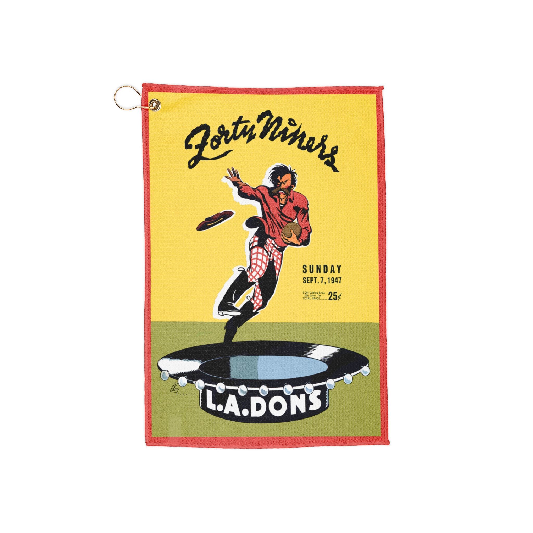 Vintage 1947 Football San Francisco 49ers-Los Angeles Dons Golf Towel - Retro Sports Fan Gift, Sports Memorabilia, Golf Accessories, Golf