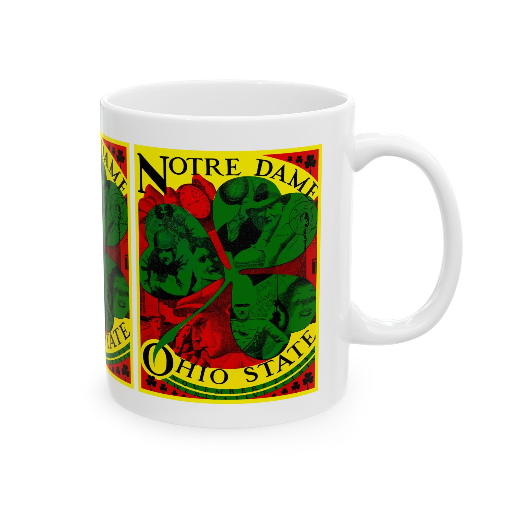 Vintage Football Ceramic Mug, 1935 Notre Dame-Ohio State Cup, Sports Fan Gift, Game Day Coffee Mug, Football Lover Gift, Football