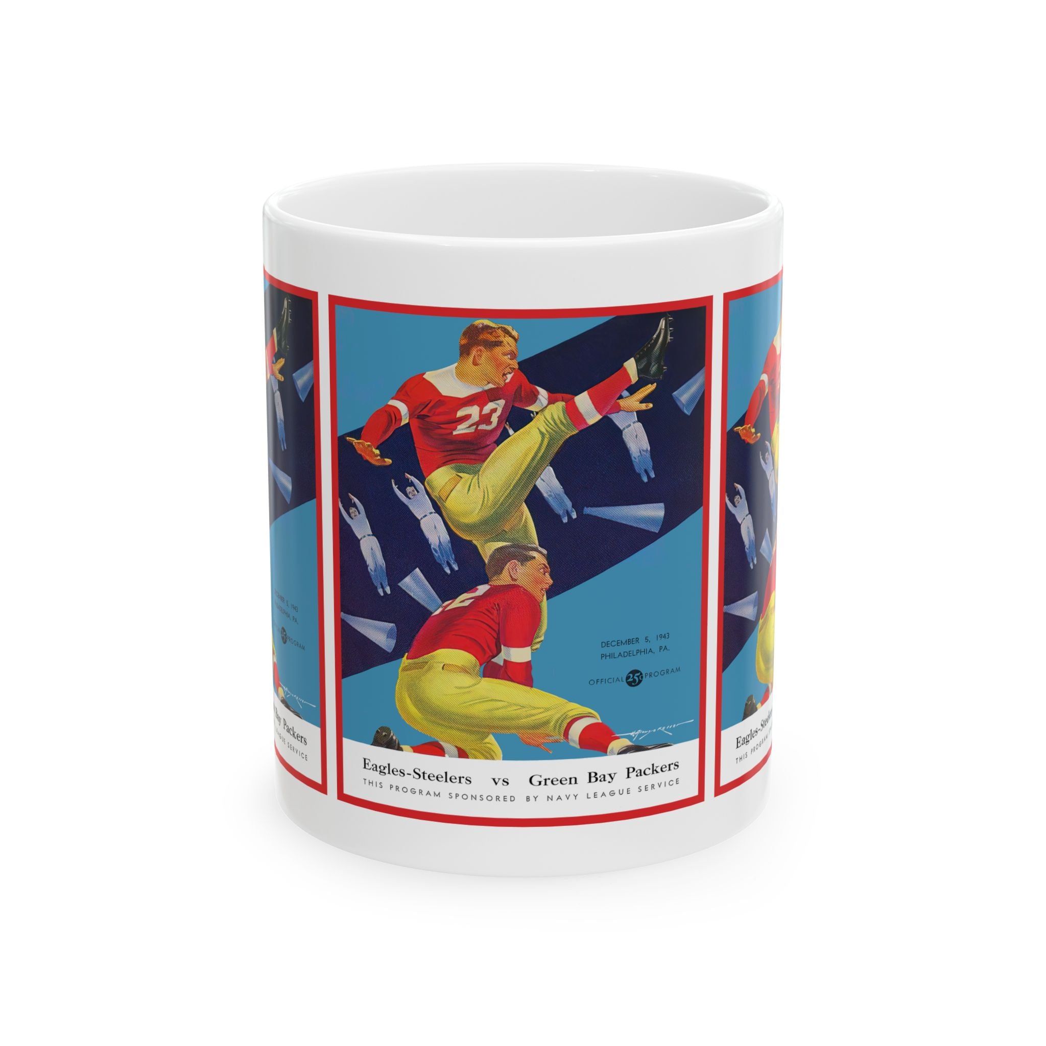 Vintage 1943 Eagles Steelers (Steegles) vs Green Bay Ceramic Mug — Retro  Football Design (11oz, 15oz)